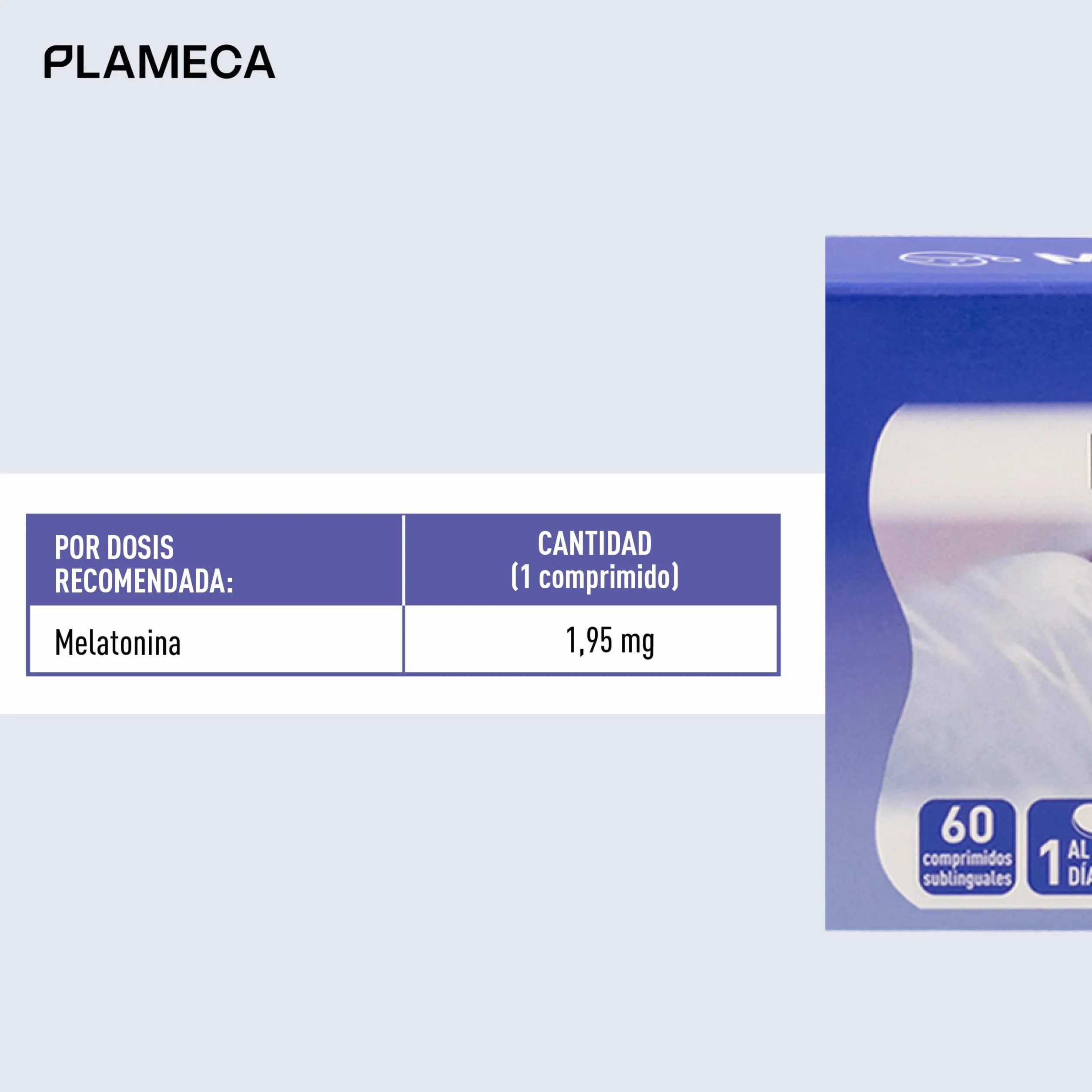 PLAMECA Melanoctina 60 Comprimidos Sublinguales Melatonina Pura de Rápida Absorción