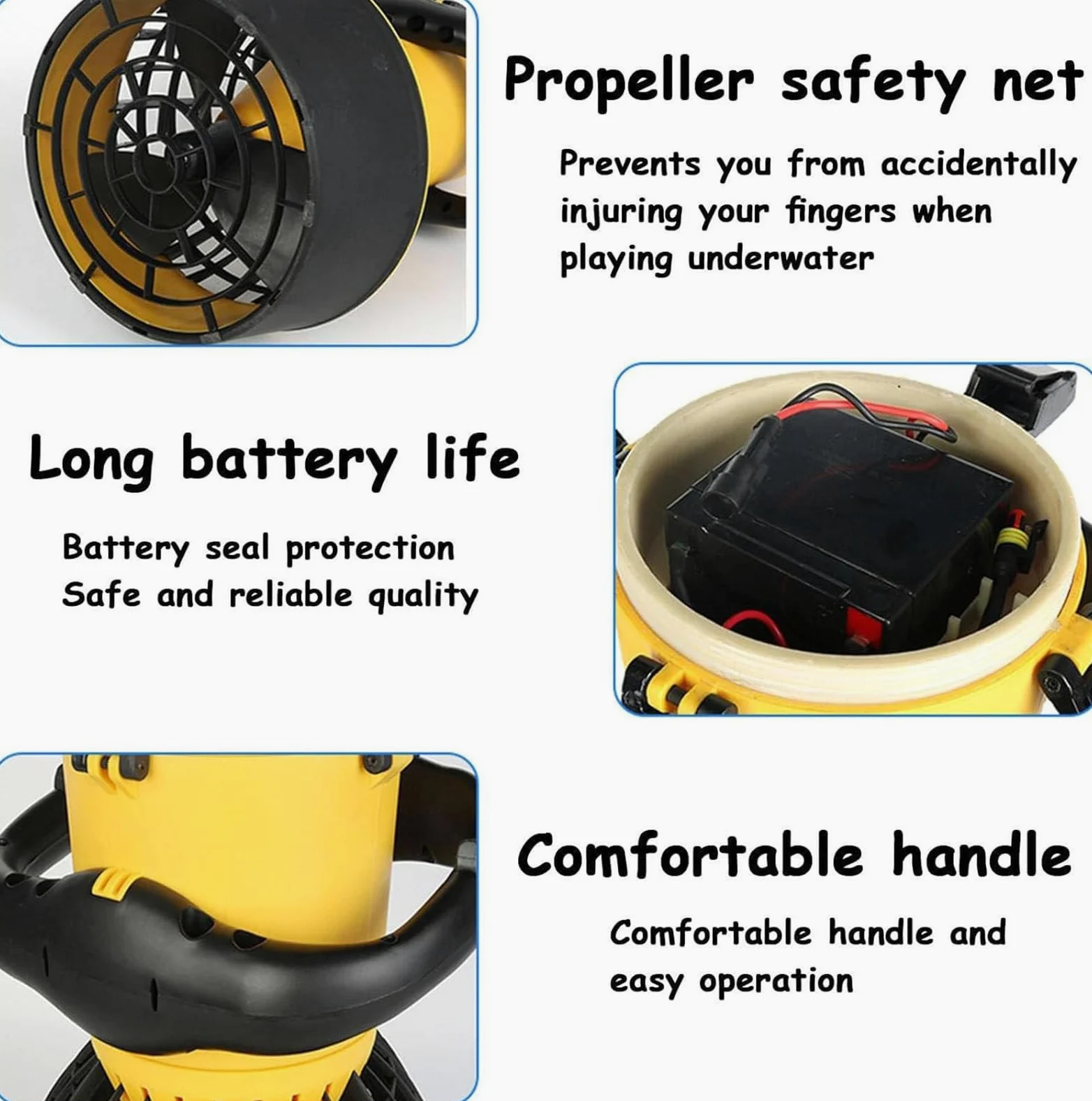 Scooters subacuáticos,Scooter Submarino para Buceo,hélice de Agua,Puede Utilizar en 20 Metros de Agua,potenciador de Scooter Submarino,500W