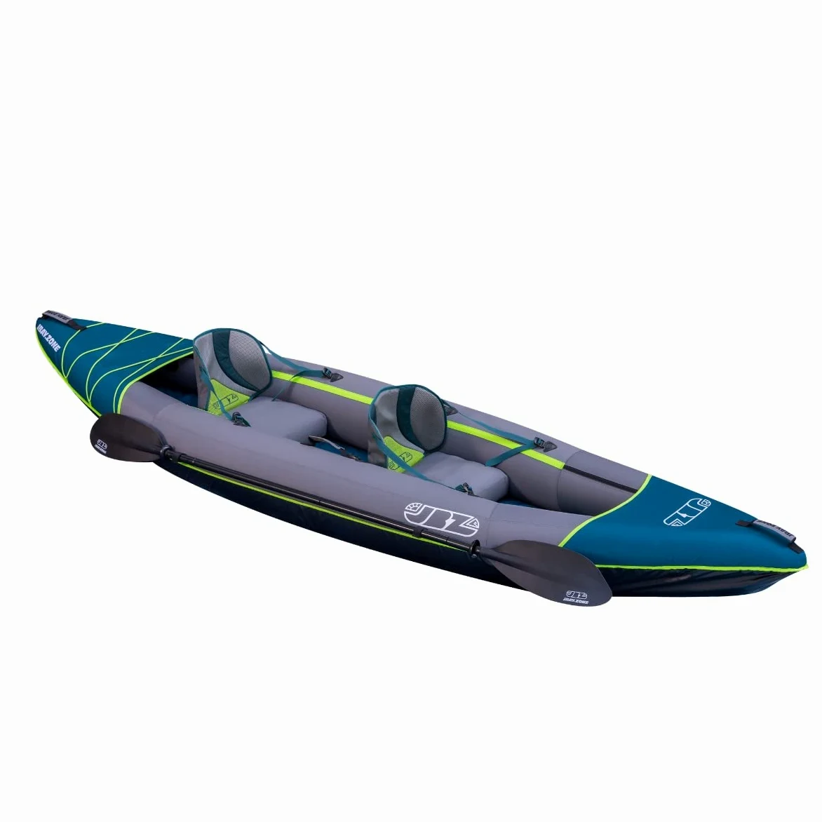 Kayak Canoa Inflable Biplaza JBAY.ZONE FLUO 335x93cm con Cubierta de Tela