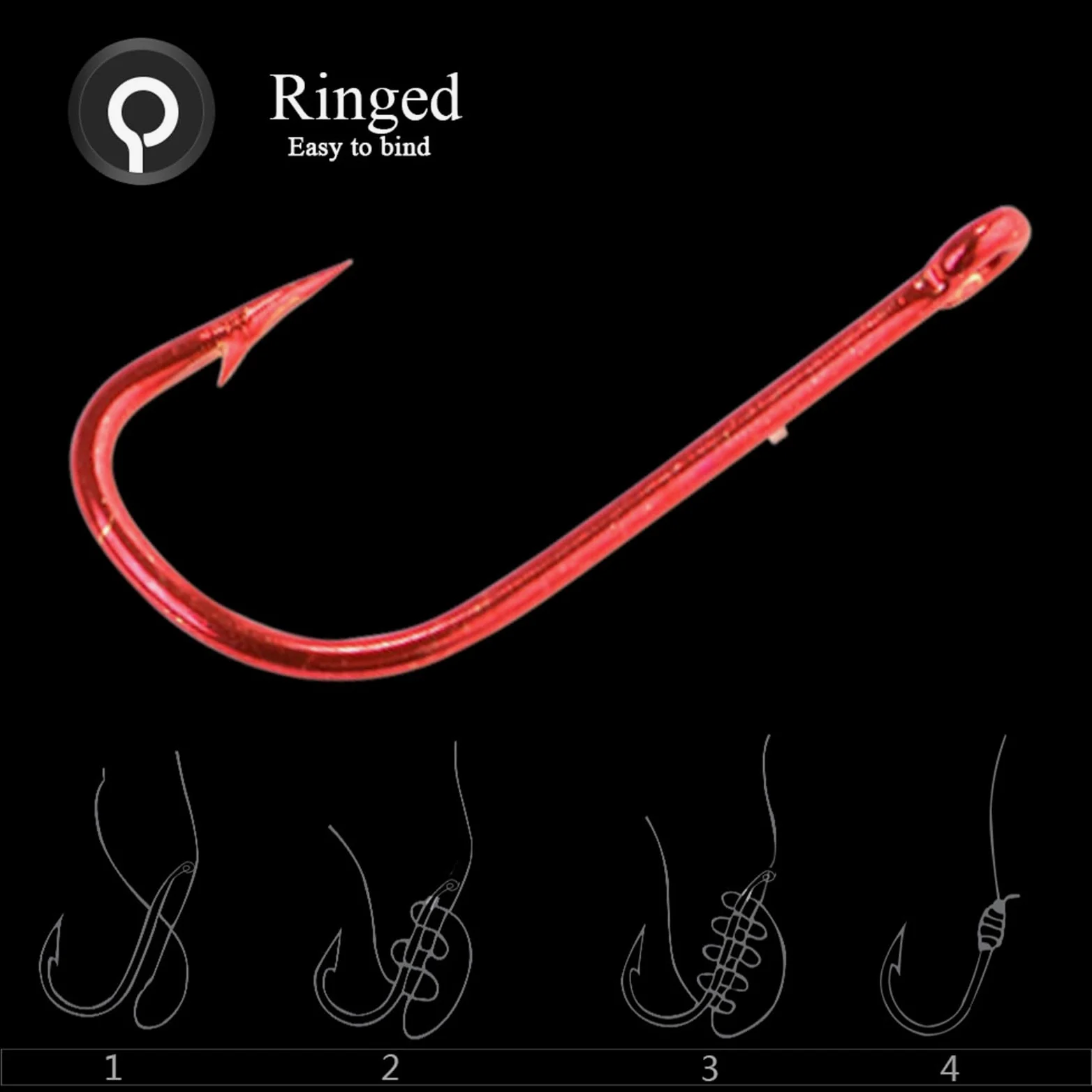 HARAY Gancho de Pesca 10 Uds. Anzuelos de Pesca de Carpa de Acero al Carbono con Anzuelo único de púas anillado con Ojo for Pescar Alicates de Pesca (Color : 14#)