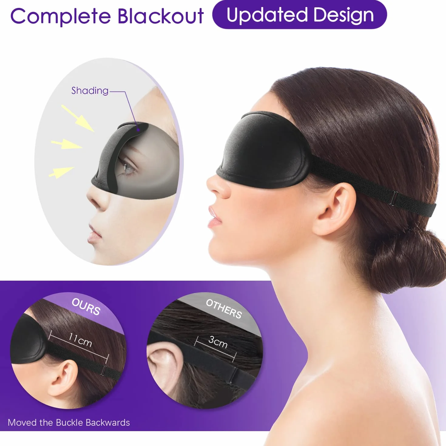 Antifaz para Dormir 3D Sin Presión Ocular, Mascarilla Ultra Suave Hombre Mujer