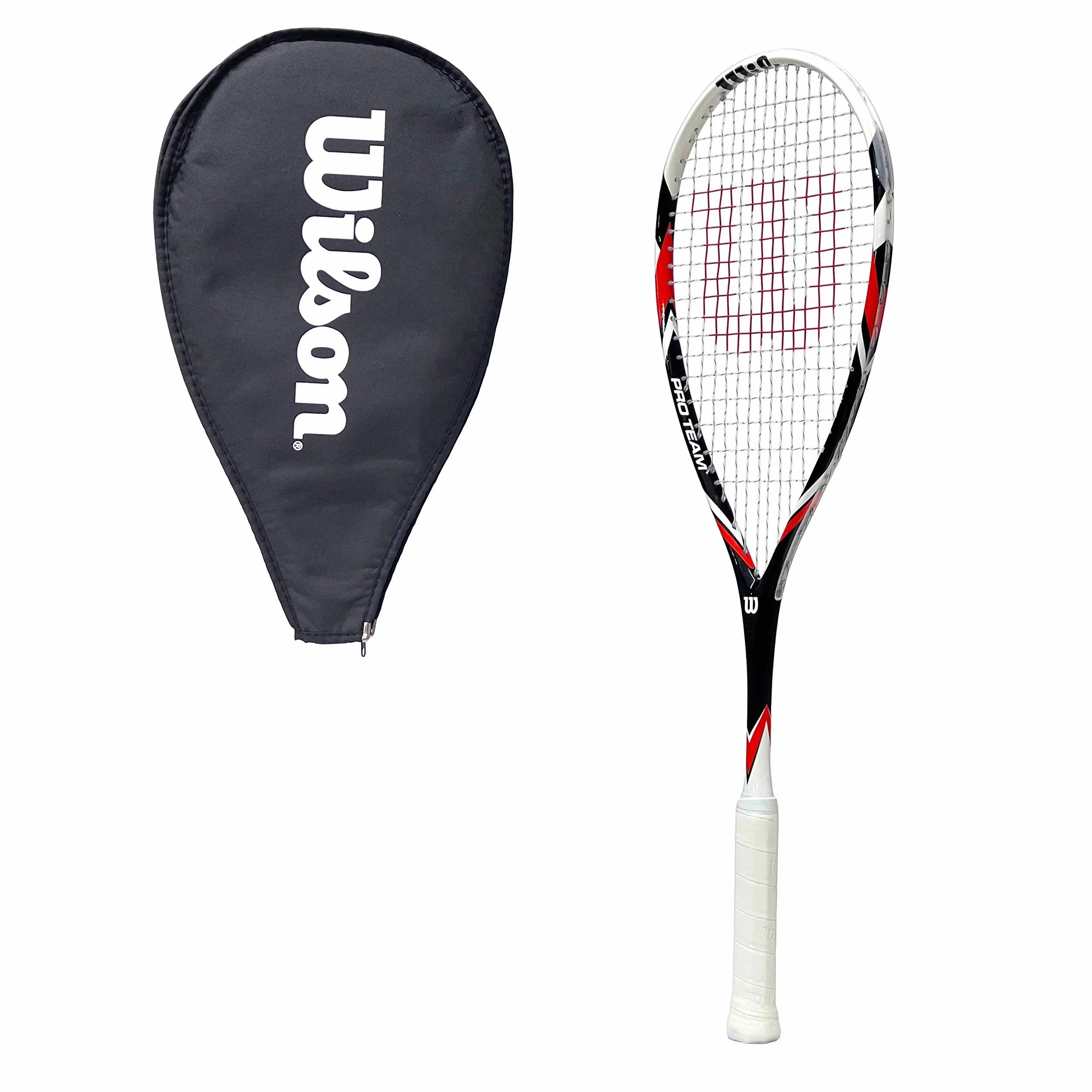 Wilson Pro Team Power - Raqueta de squash con cubierta para la cabeza