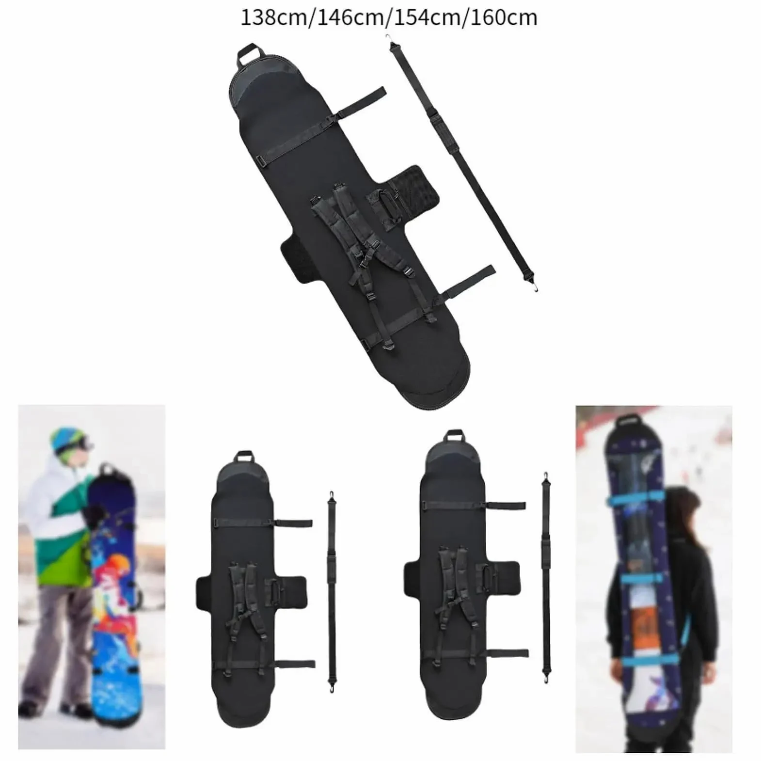 esquí Bolsa bolsa para botas de esquí Funda para Snowboard, funda para tabla de nieve, envoltura de transporte para equipaje, protección para Snowboard, estuche de almacenamiento para esquí(Length 138