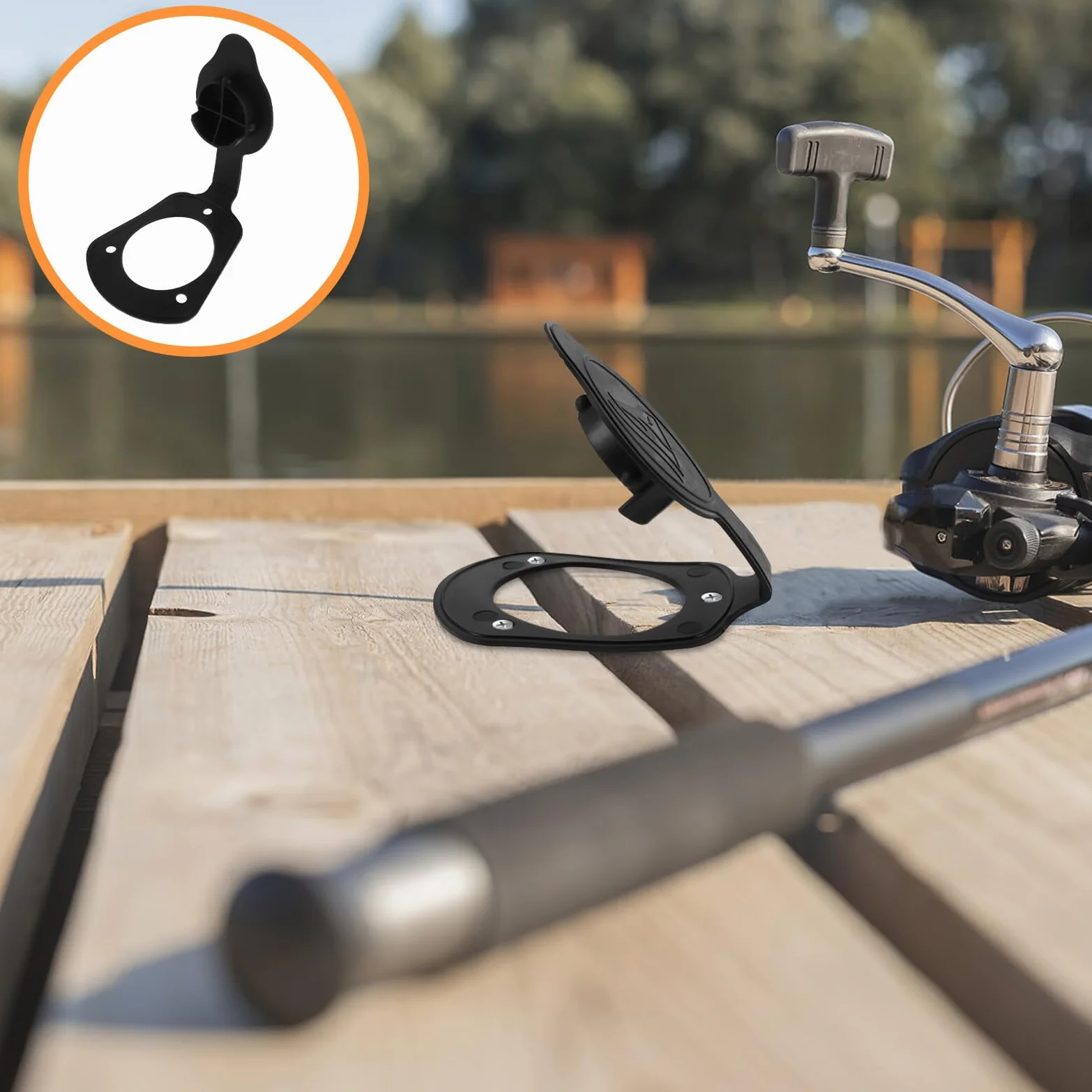Healifty Tapas de Goma Antideslizantes Kit de 2 Accesorio Estable Montaje Empotrado para Soporte de Caña de Pescar para Cubierta de Barco en Pesca