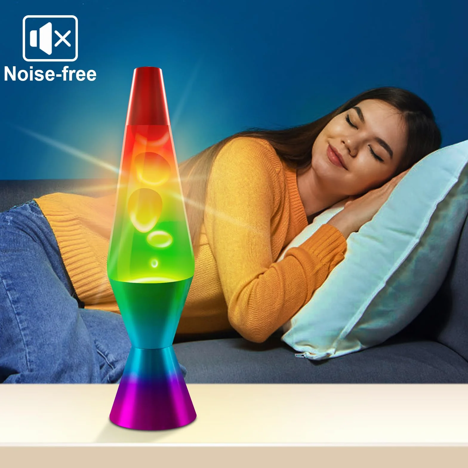 FBSPORT Lámpara de Lava Lámpara Efecto Relajante Luces Nocturnas Decoración Dormitorio Oficina