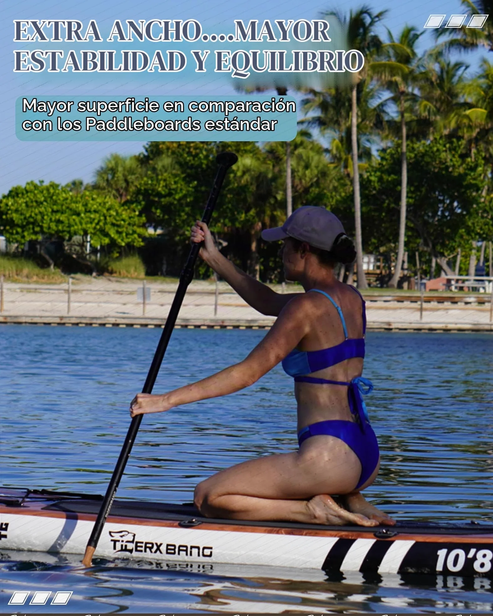 TIGERXBANG Tabla de Paddle Hinchable 330cm, Extra Ancha, Asiento Mejorado, Soporte para Accesorios y Sostenedor para Caña de Pescar, Accesorios Premium para Paseos Recreativos y Pesca