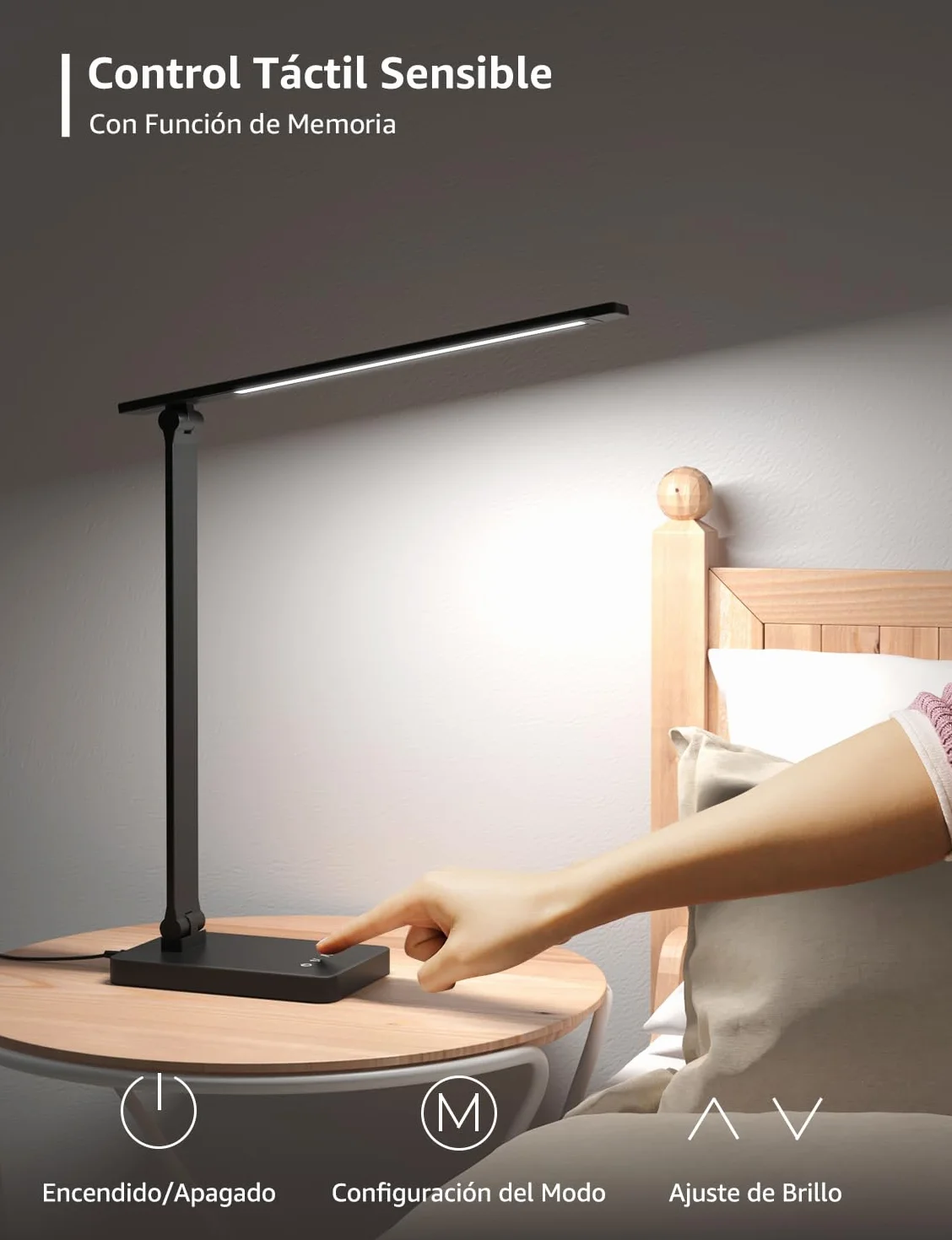 Lepro Lámpara LED Escritorio 9,2W 750LM 5 Colores 5 Niveles Brillo Regulable Mesa Oficina Negro