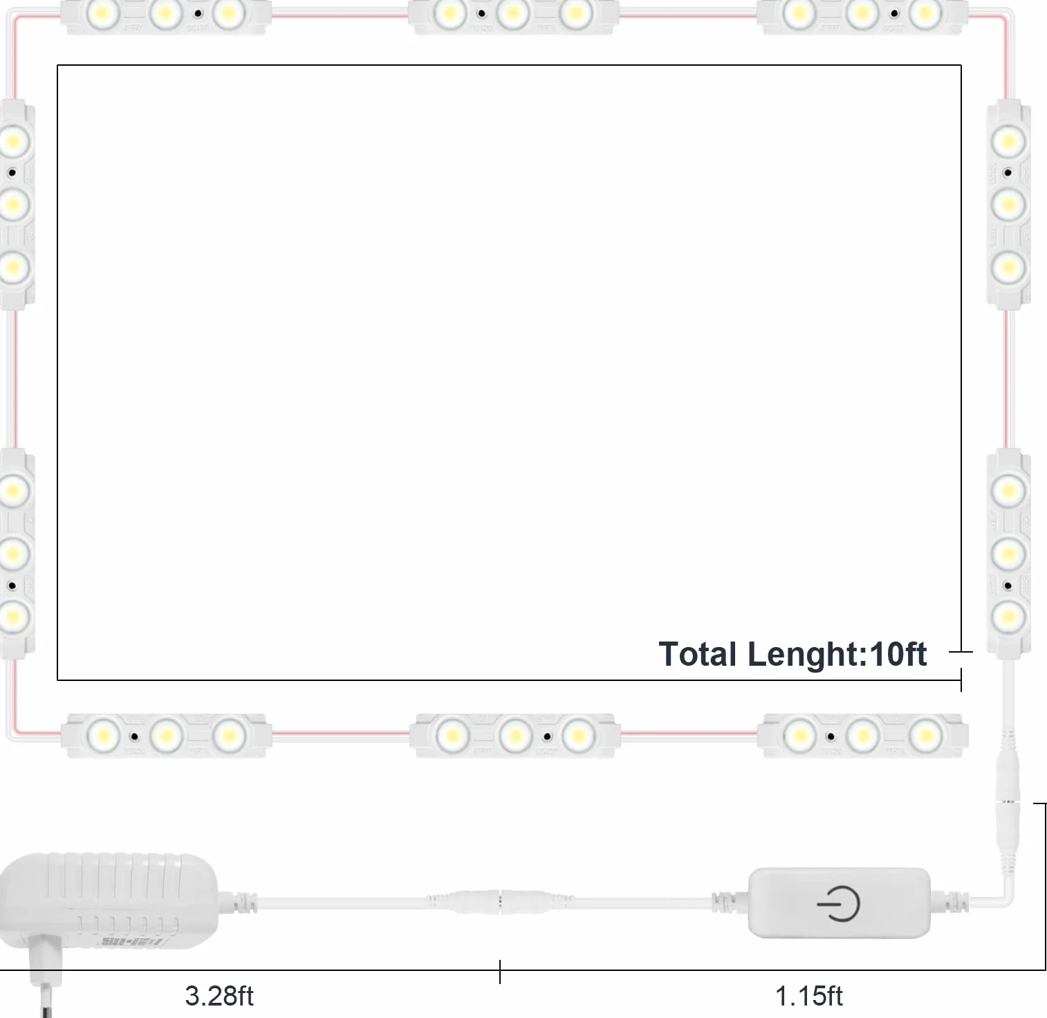 Viugreum Luces LED de Espejo, Luces de Camerino, Lámpara para Espejo de Maquillaje, 60 Bombillas LED