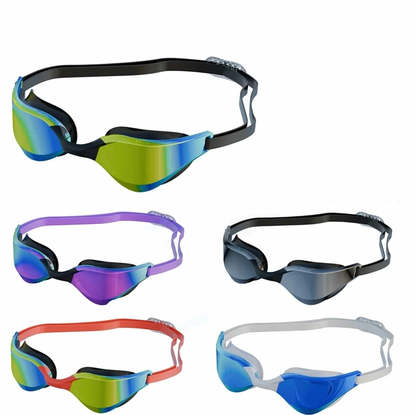 Gafas de natación antivaho for adultos Para Deportes | Hombres Mujeres con lentes gran angular HD Gafas de natación de silicona ajustables impermeables