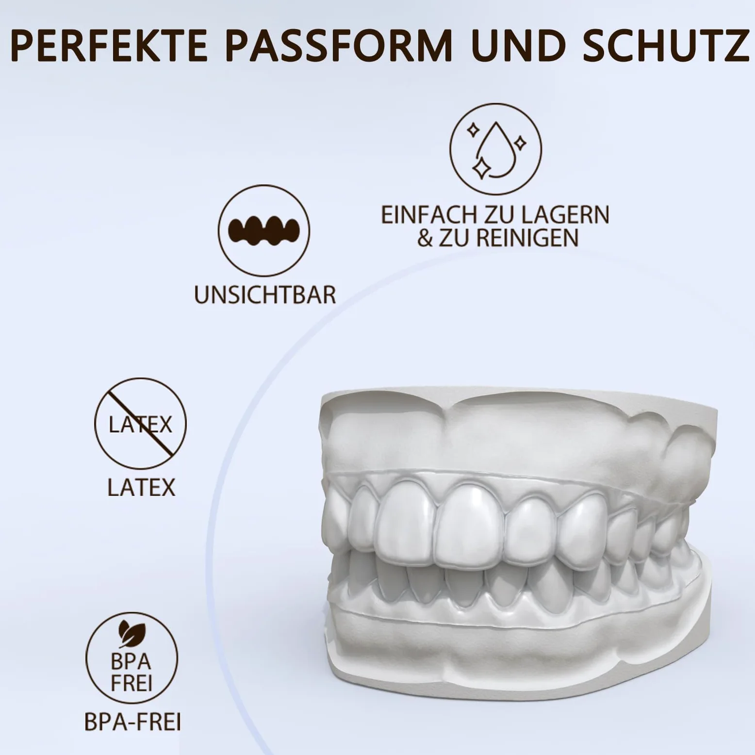 Férulas descarga bruxismo personalizada (Mandíbula sup. e inf.) | Sin BPA, cómodo y resistente, ajuste personalizado, sin molestias, protector bucal para bruxismo para adultos y adolescentes