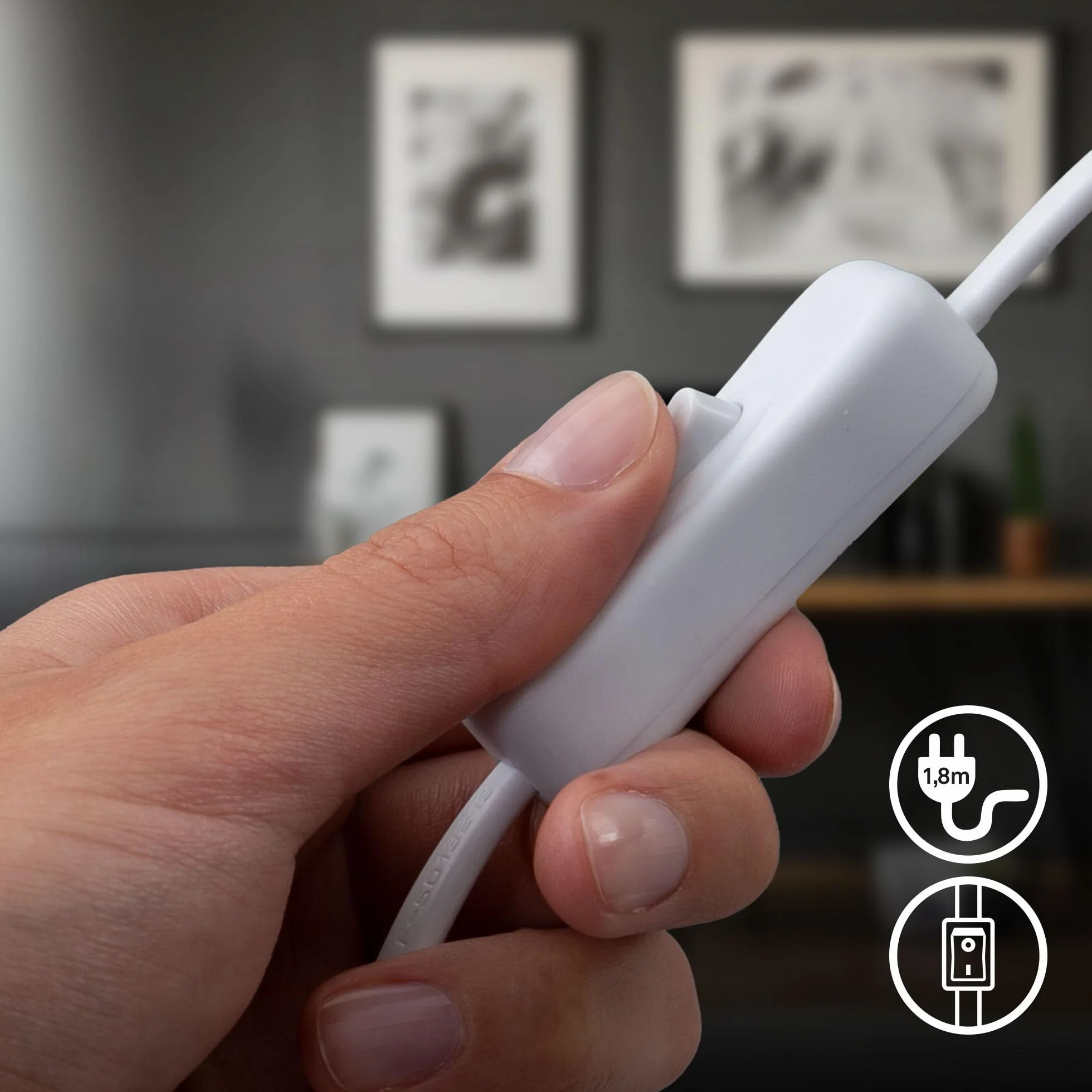 BRILONER Lámpara Escritorio Orientable GU10 con Interruptor de Cable, Blanco