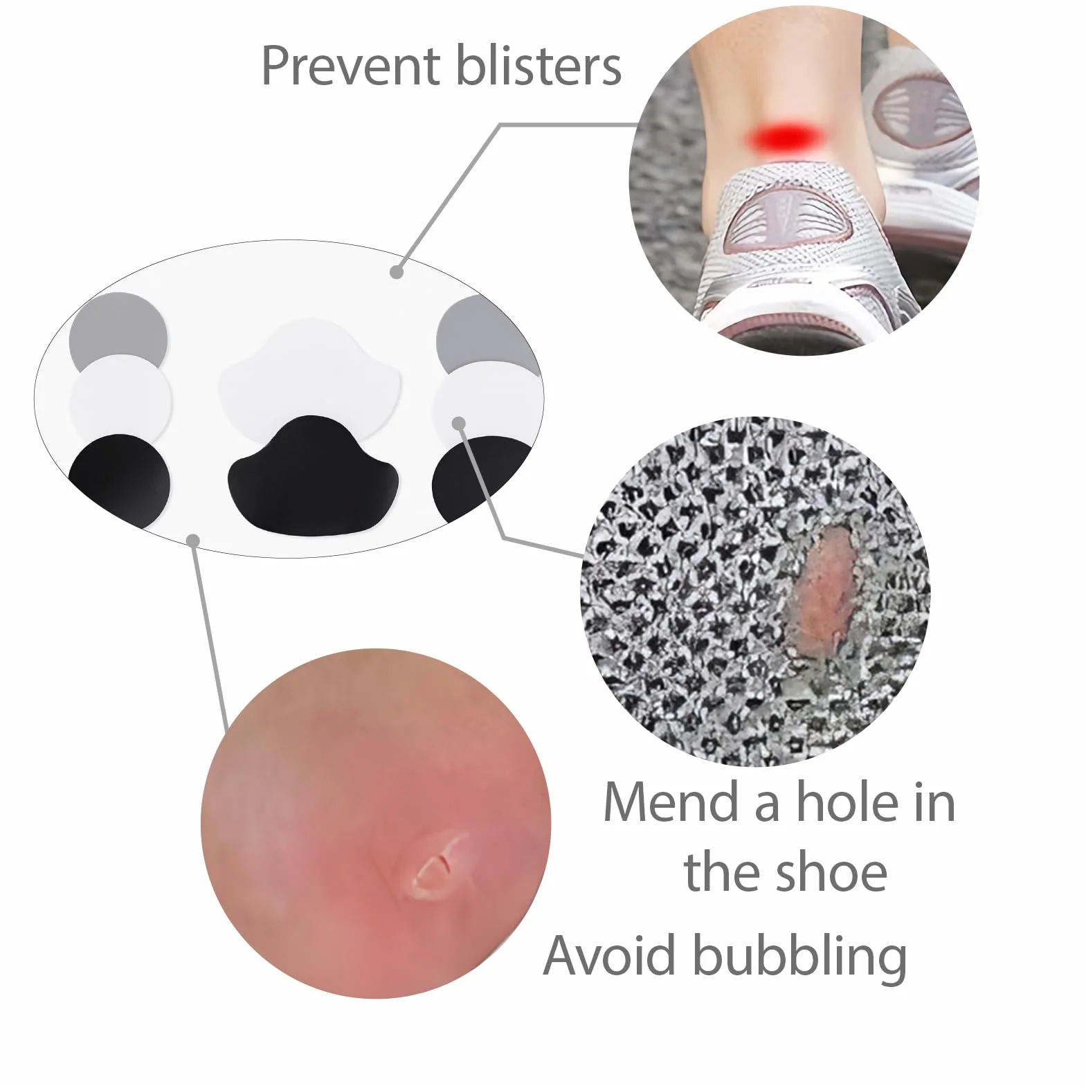 Parches de Reparación de Orificio de Talón, Almohadillas Microfibra para Zapatos, Talonera Adhesiva Antirrozaduras, Kit Protección Interior Zapatillas