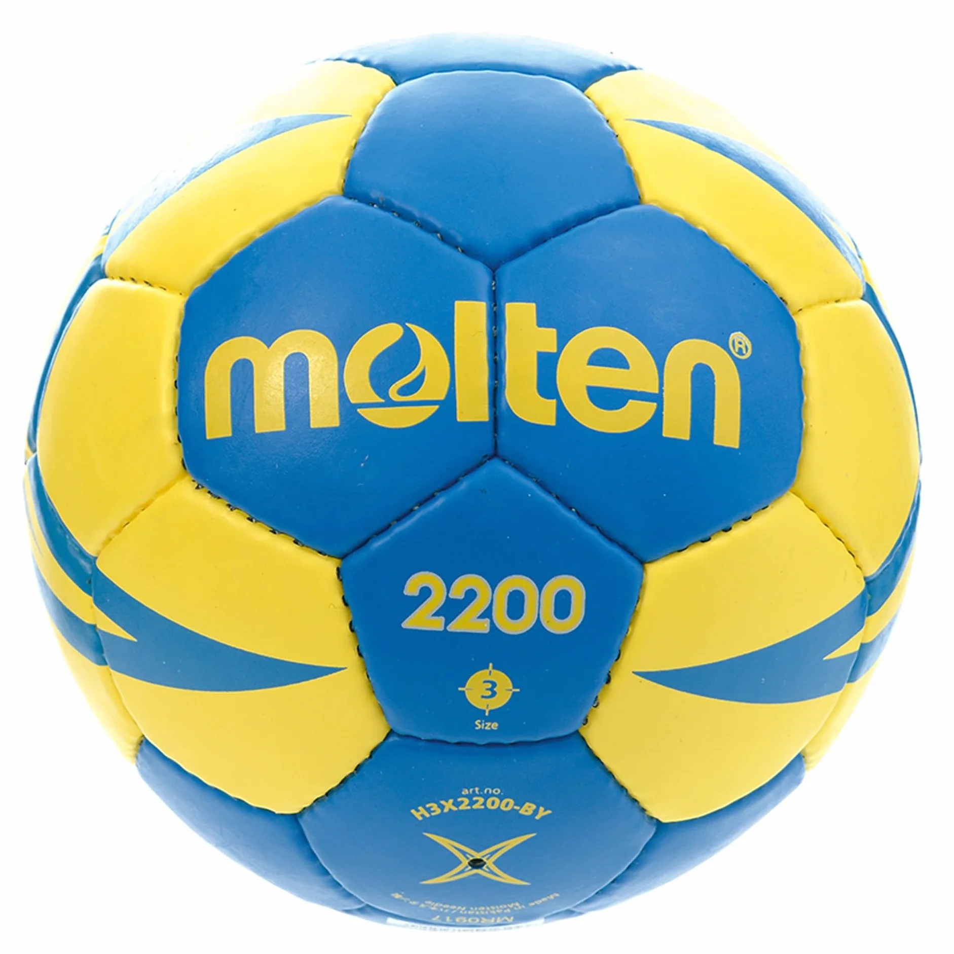 Molten H3X2000 Balón de Balonmano, Azul Amarillo Dorado
