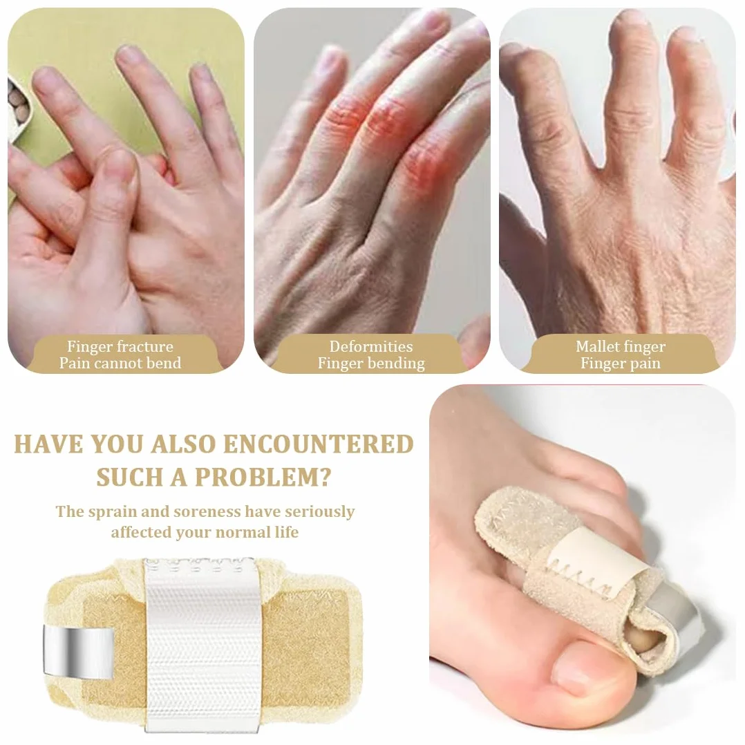 Férula para Dedo en Martillo, Corrector Dedos del Pie, Soporte de Puntera Ajustable en Forma de U, Beige