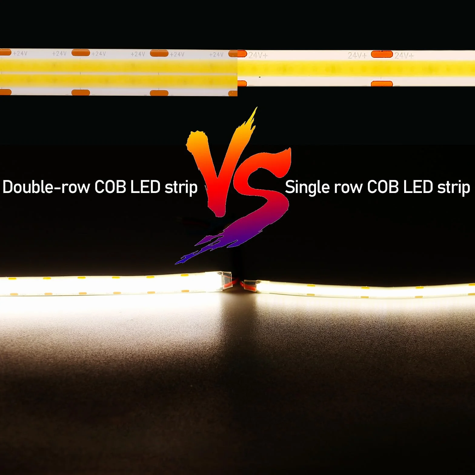 GOMING Tira LED COB 24V 10M Blanco Natural 4000K IP65 Impermeable CRI 93+ 20000lm 600LED/M