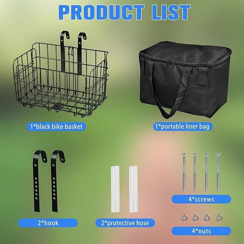 Cesta plegable para bicicleta con robusta capacidad de carga de seguridad mejorada de 15 kg adecuada para patinete eléctrico y bicicleta Accesorios