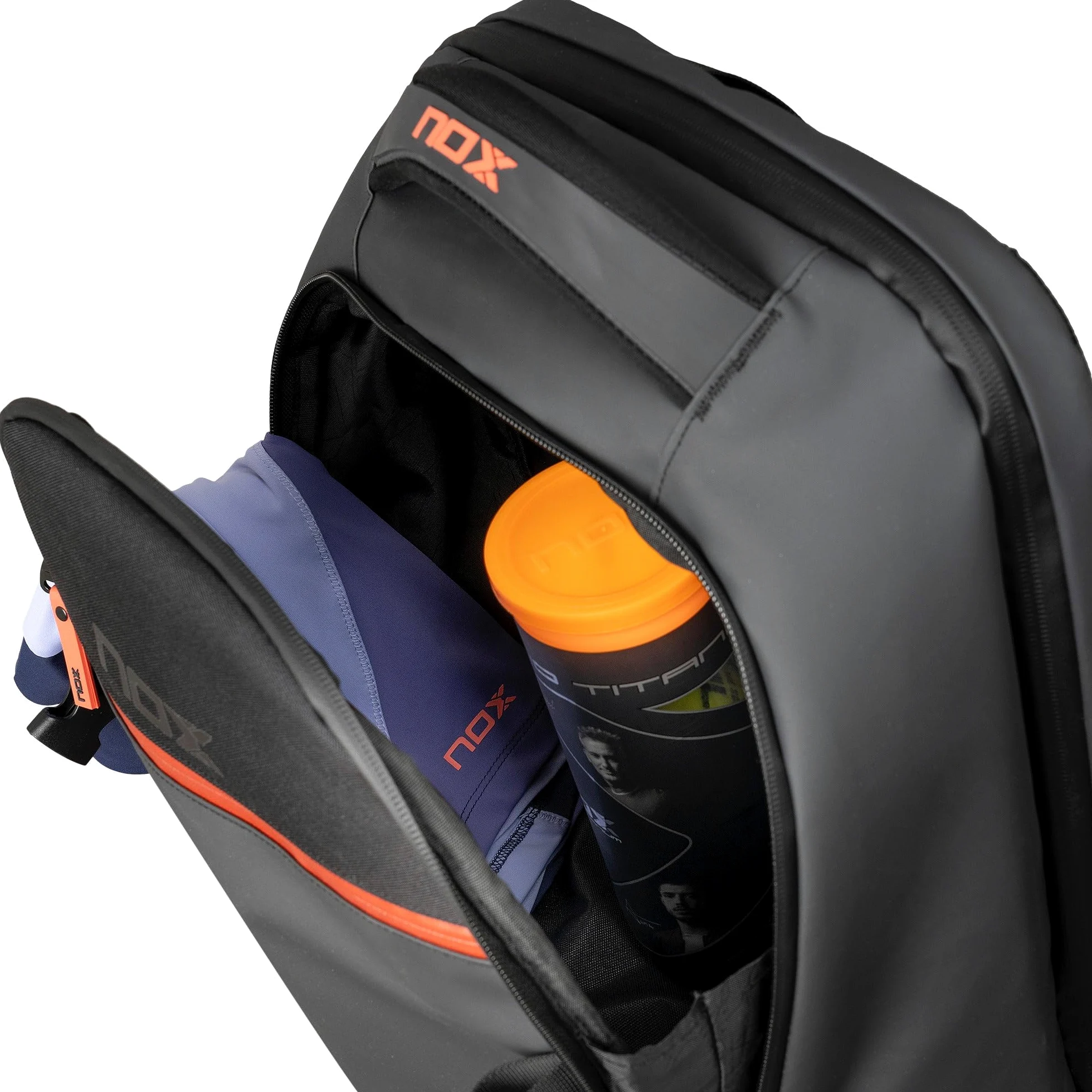 NOX Mochila LUXURY OPEN SERIES negro/rojo
