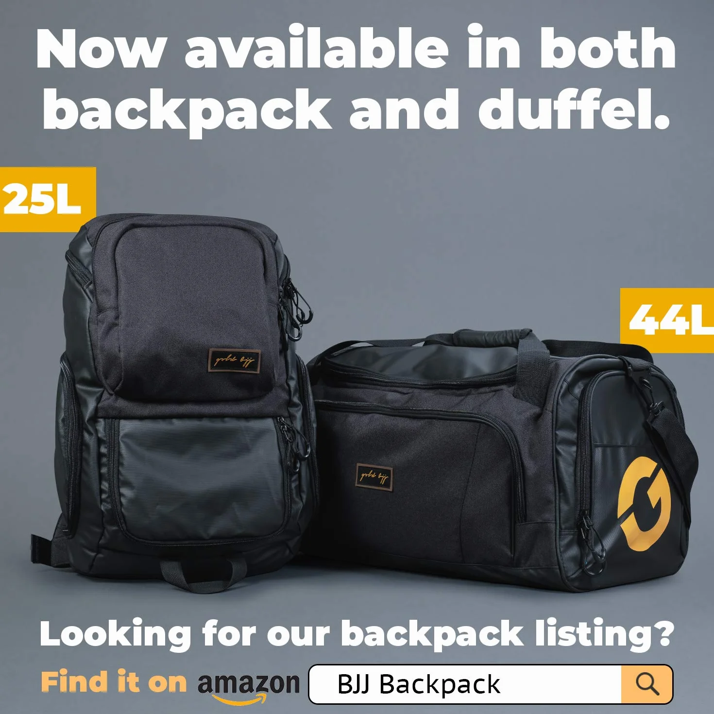 Gold BJJ Jiu Jitsu Duffle Bag - Waterproof Pocket for Sweaty Gi, Rashguard, or Shoes - The Duffel Bag for Martial Arts Gear, Boxing, MMA, and More