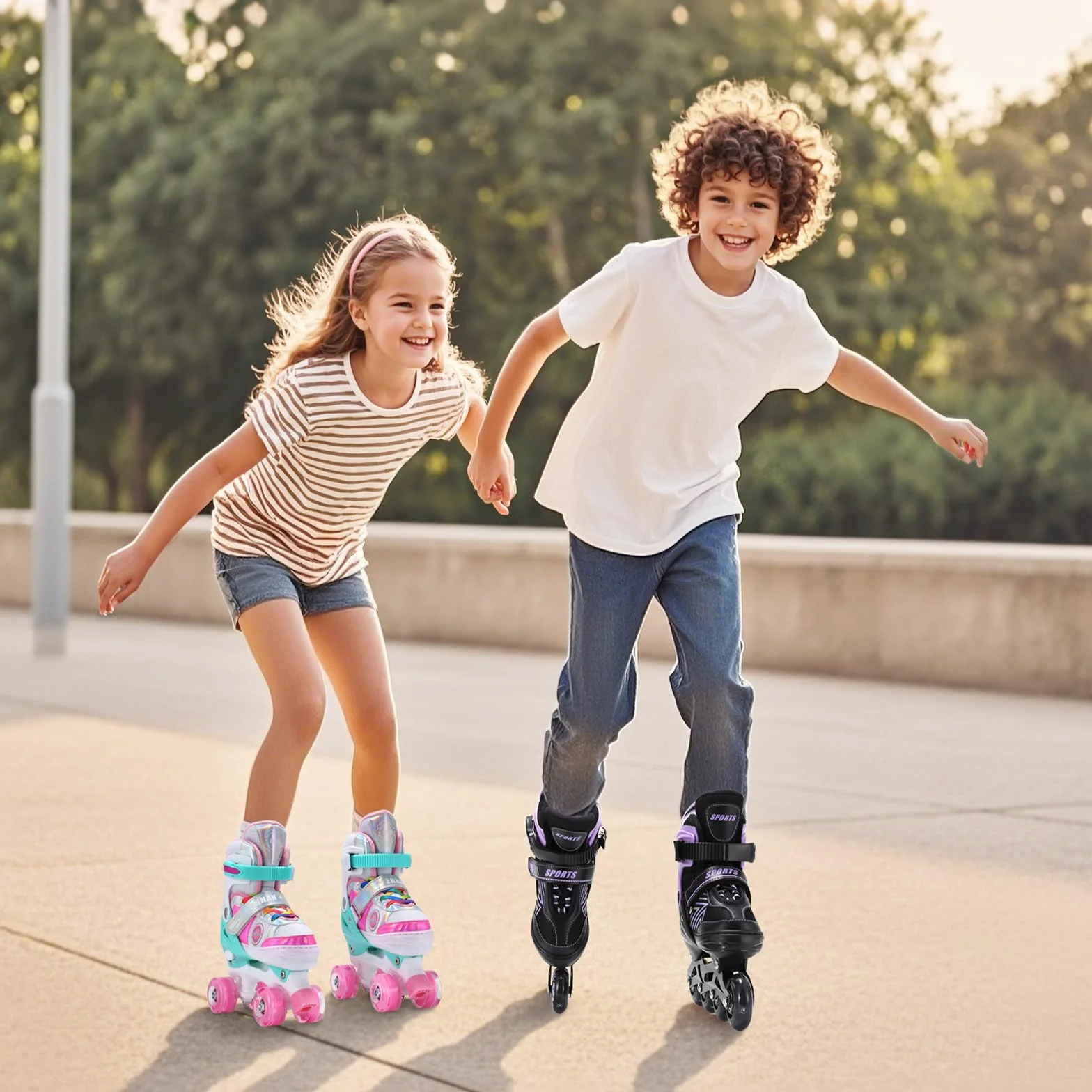 Patines Ajustables para Niños con Ruedas de Iluminación para Principiantes