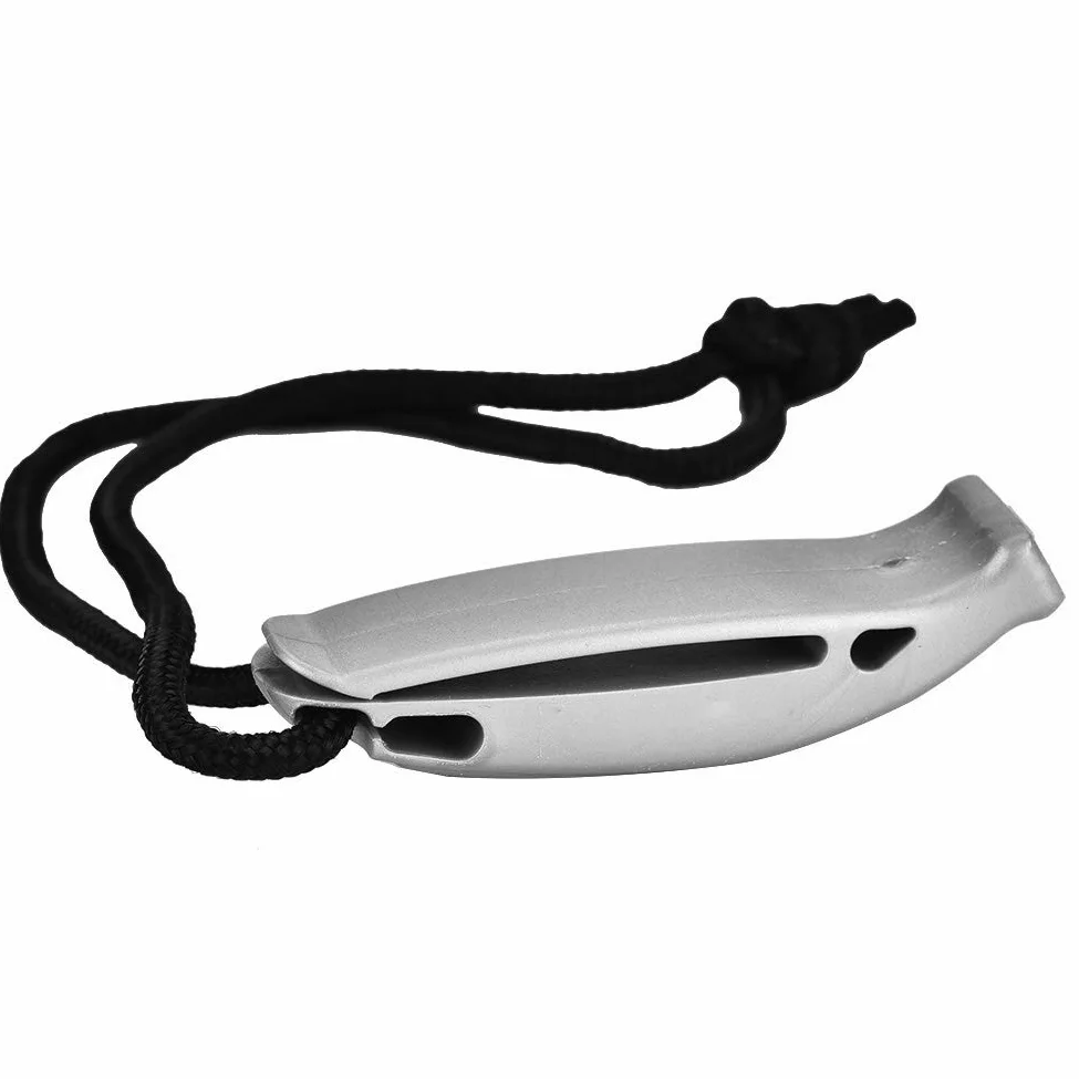 Silbato de Emergencia Silbato de Rescate de Seguridad Ruidoso de Supervivencia con Gran Diseño de Flujo de Aire para Buceo Acampar Senderismo Deportes al Aire Nylon Gris