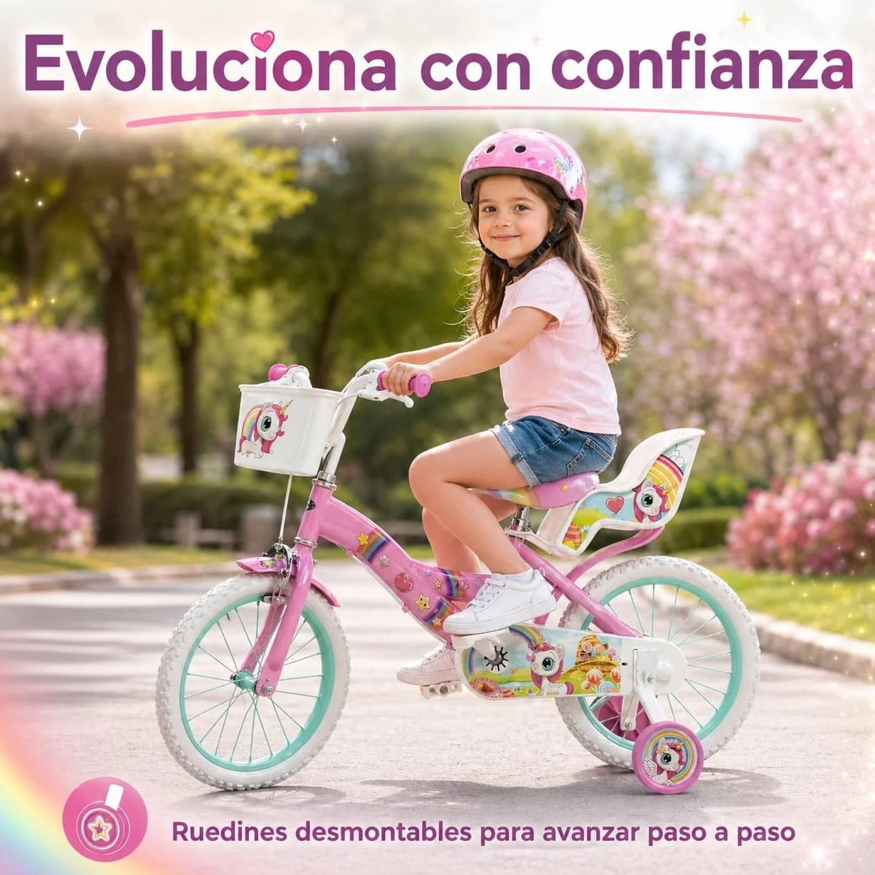 TOIMSA Bicicleta Unicornio 16" (5/8 años)