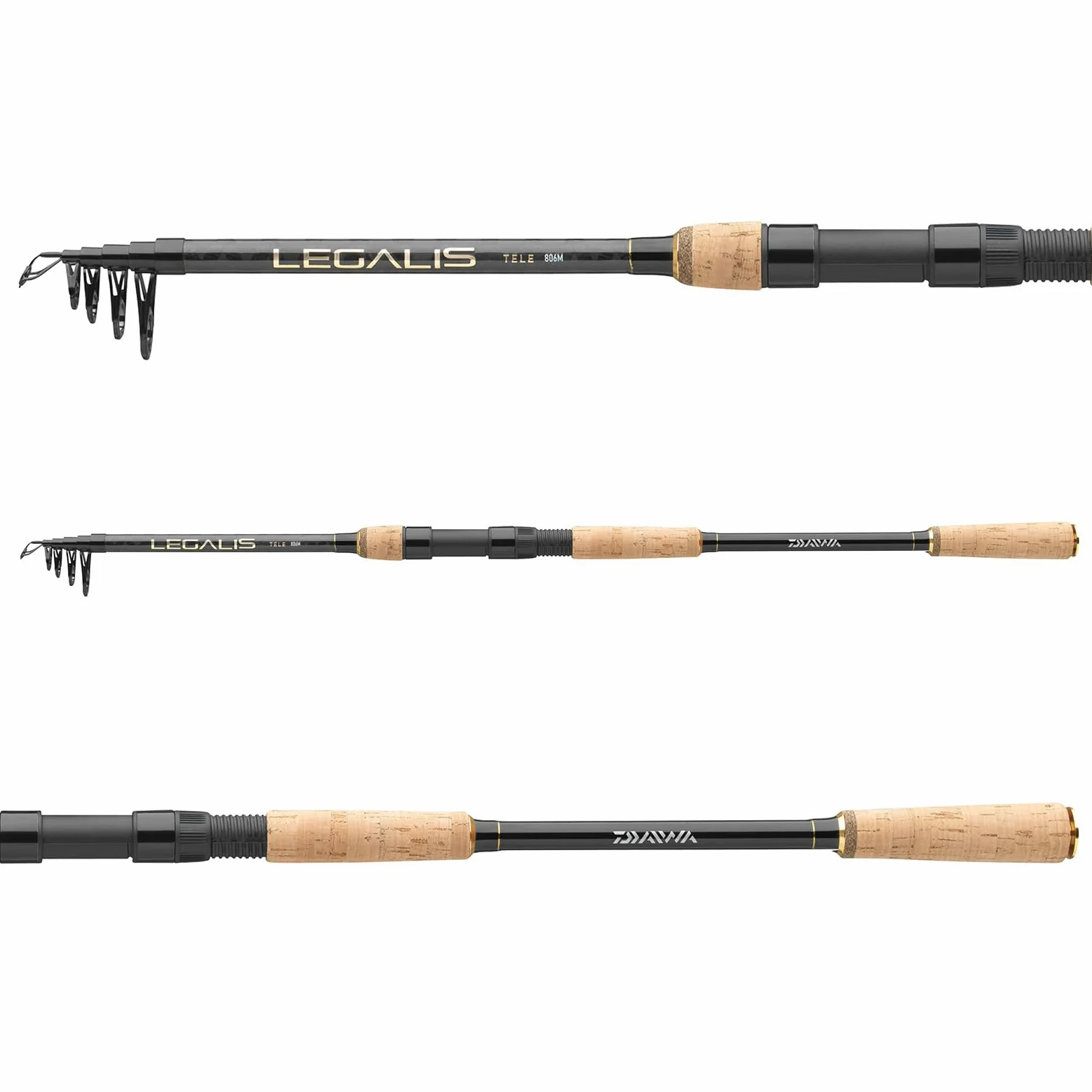 DAIWA Legalis Tele Spin, longitud 2,70 m, peso de lanzamiento: 9,9-49,9 g, caña de pescar telescópica giratoria
