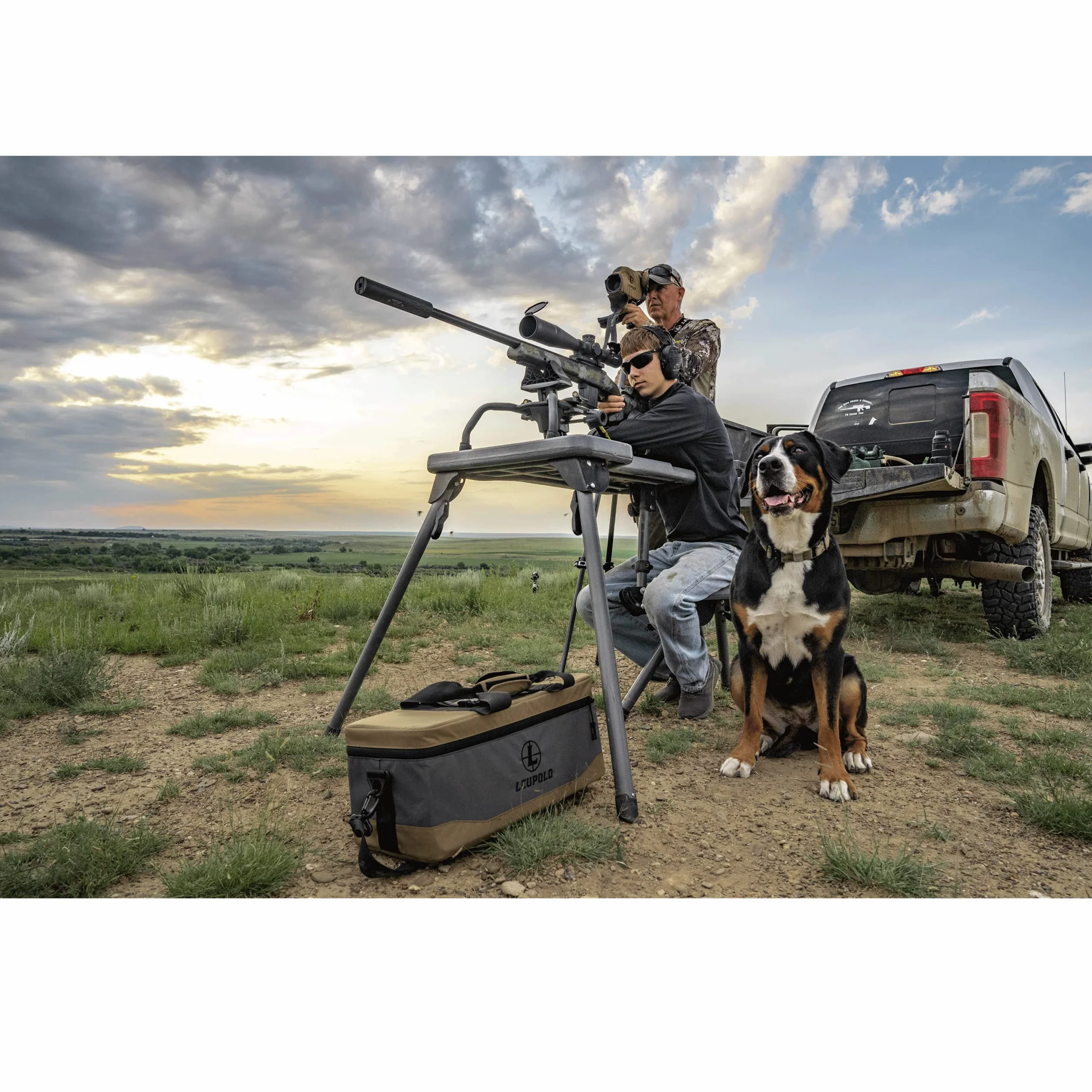 Caldwell Stable Table Lite with Weatherproof Tabletop, Ambidextrous Seat and Fully Collapsible Design for Easy Transport and Outdoor Target Shooting