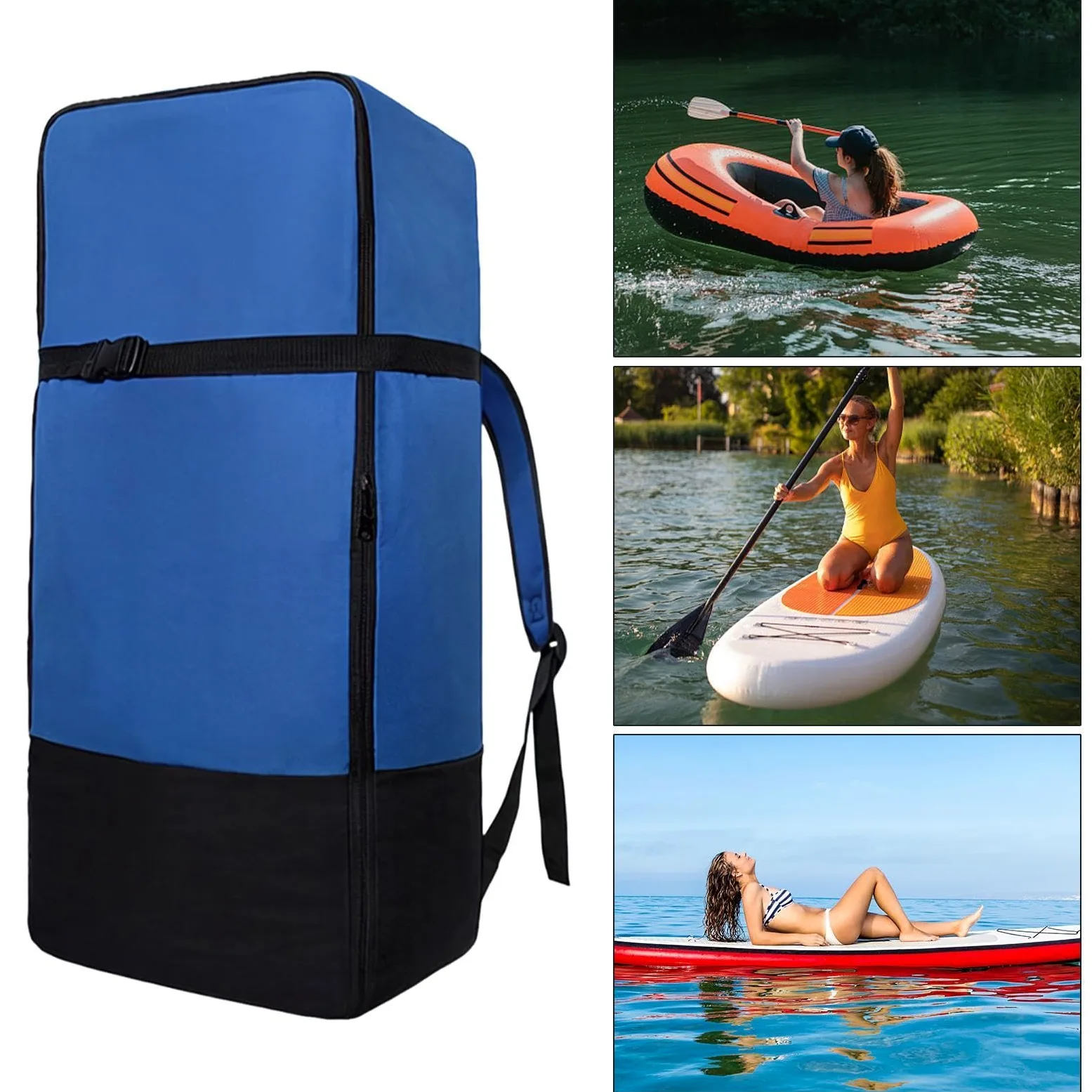 Bolsa para Tabla de Paddle Surf Impermeable Grande | Con correas acolchadas ajustables, bolsa de transporte protectora de viaje para tablas de remo inflables, surf, kayak, playa