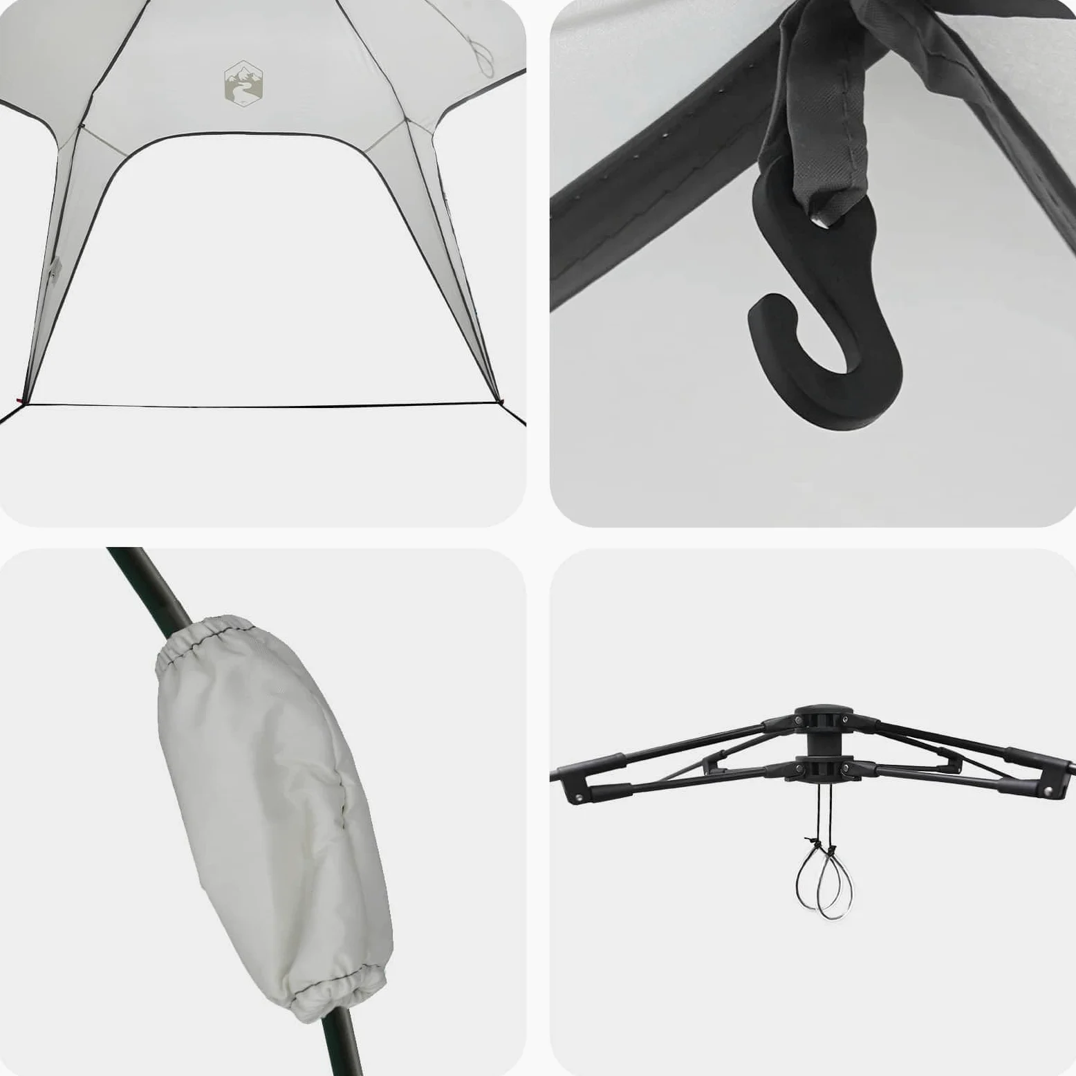Tienda de campaña instantánea para 4 Personas, liberación rápida, Gris, 260 x 260 x 197 cm, Tienda de campaña para Exteriores, Ligera, Refugio Solar, fácil de Instalar, Adecuada para Picnic