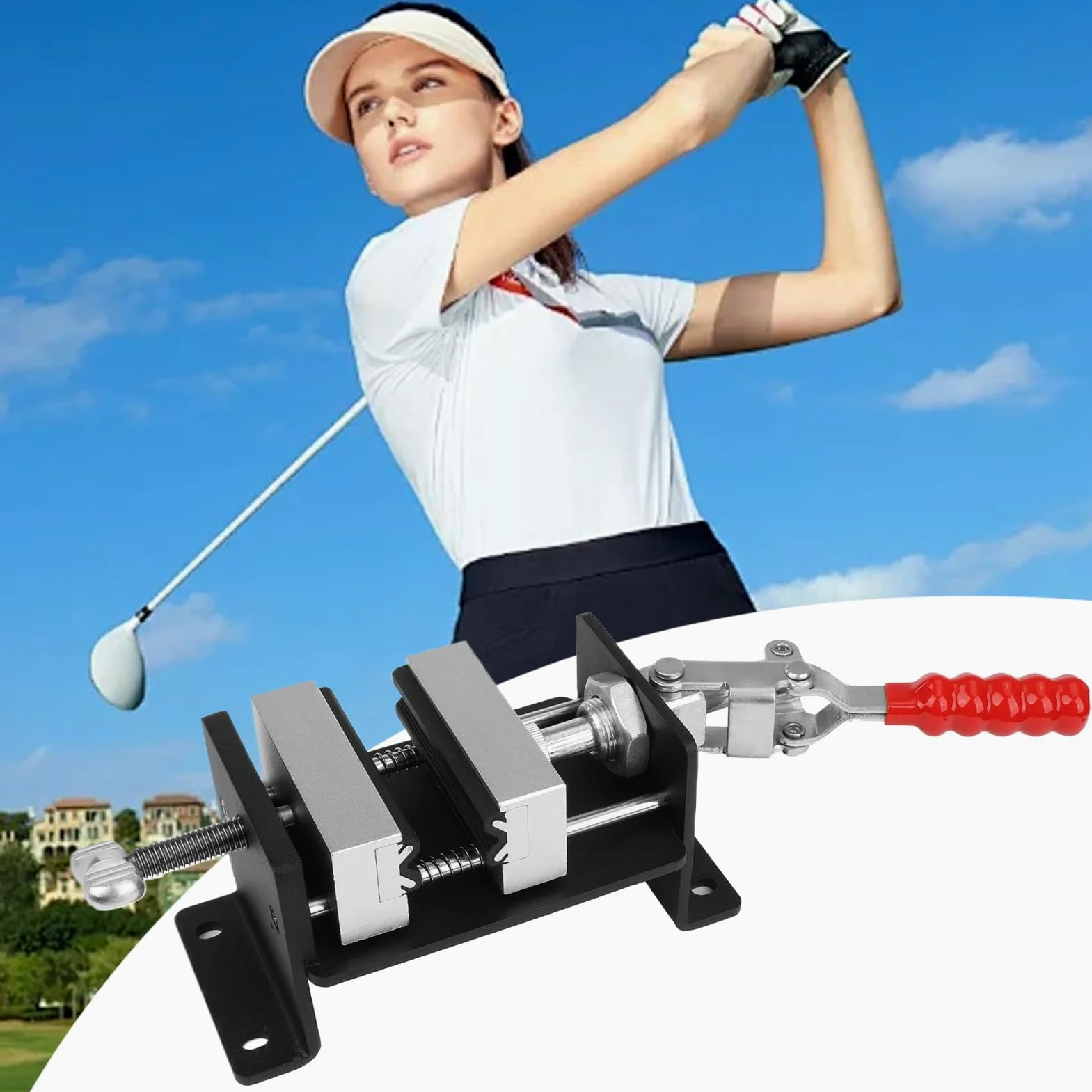 Sujetador De Club De Golf Herramienta De Pinza Ajustable Para Palos De Golf | Herramienta De Liberación Rápida Para Grip De Golf Para Casa Práctica Taller Gimnasio Campo De Golf