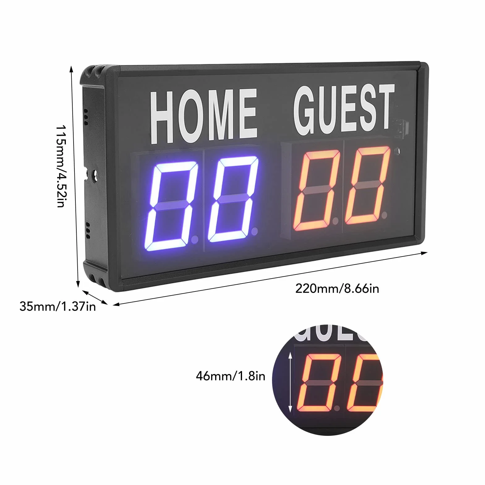 Marcador Electrónico Digital LED Portátil con Brillo Ajustable y Control Remoto para Baloncesto, Béisbol, Fútbol, Tenis