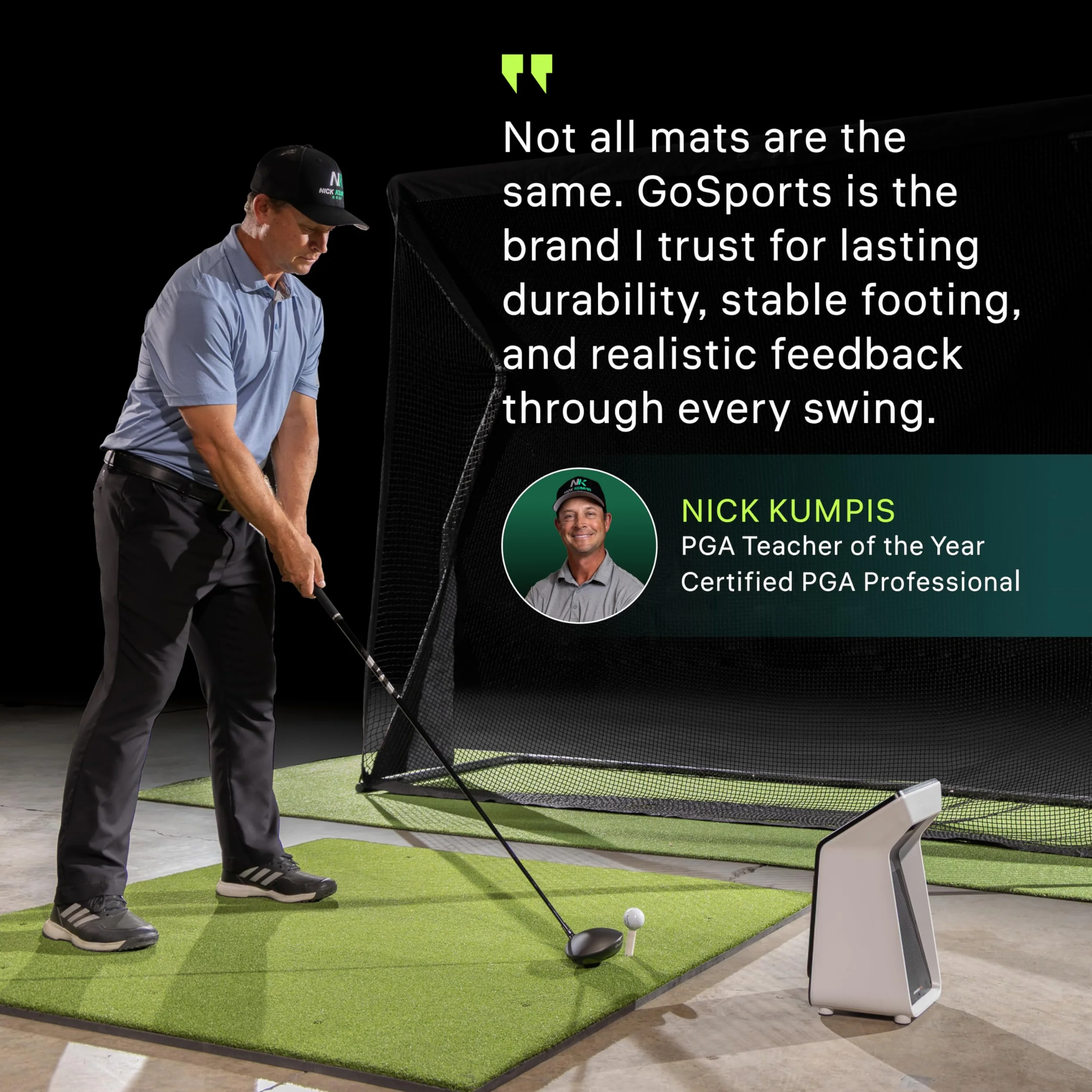 GoSports Pro - Alfombra de Golf para Practicar en Interiores y Exteriores. Esterillas de césped para Entrenamiento, simuladores de Golf y prácticas