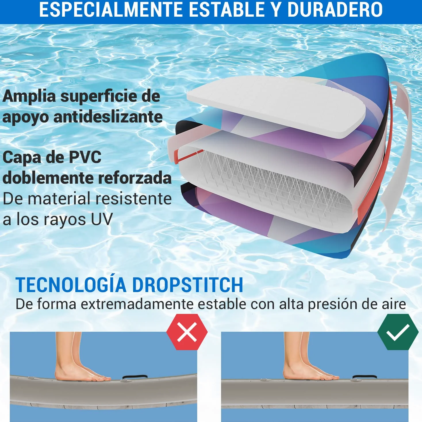 Capital Sports Tabla Paddle Surf Hinchable, Bolsa Transporte, para Adultos y Niños, Remo Ajustable de Aluminio, Hinchador Sup, Tabla Padel Surf Accesorios, Rígida 305cm / 10ft