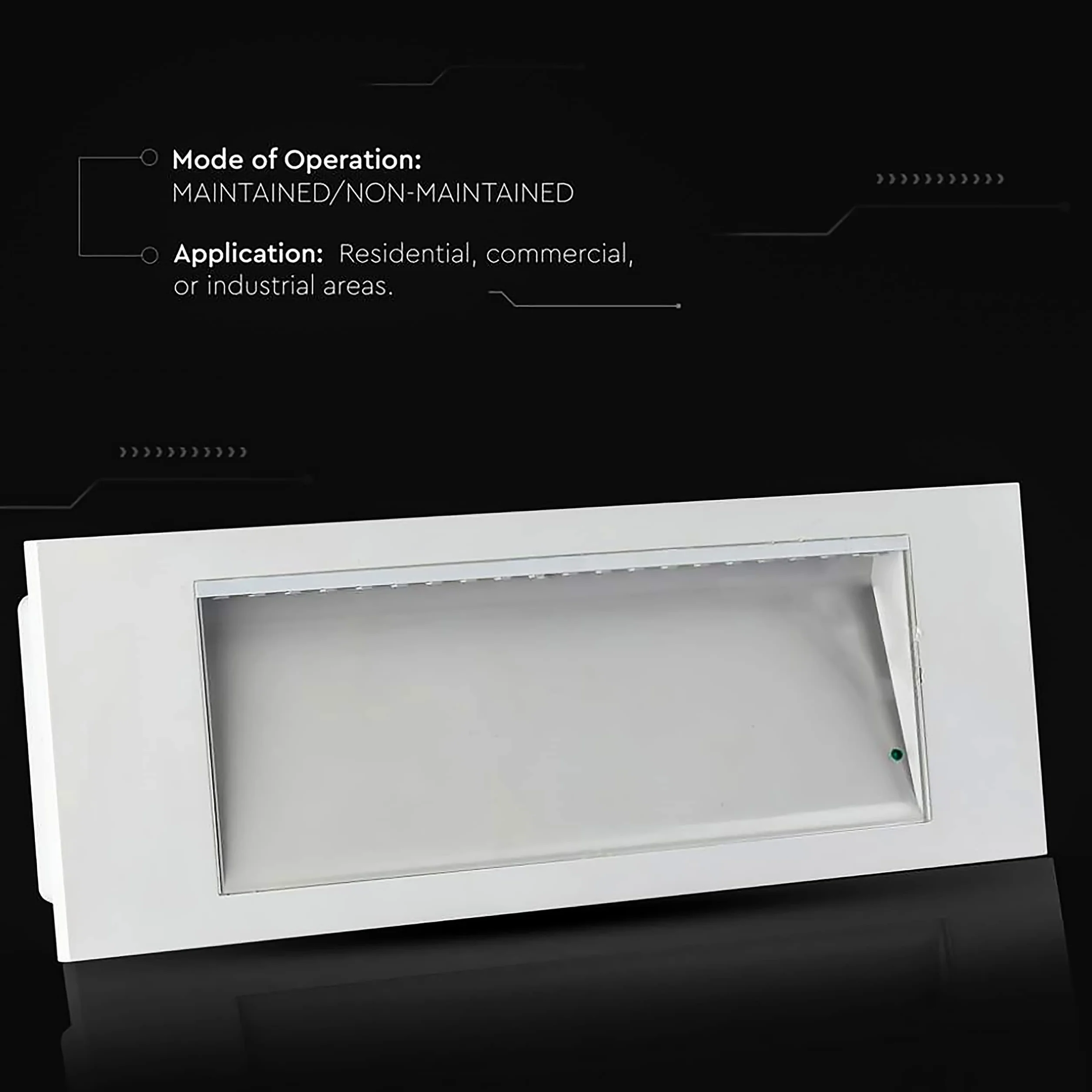 V-TAC Lámpara LED de Emergencia 3,8W 25000 mAh IP20 6000K Luz Empotrable