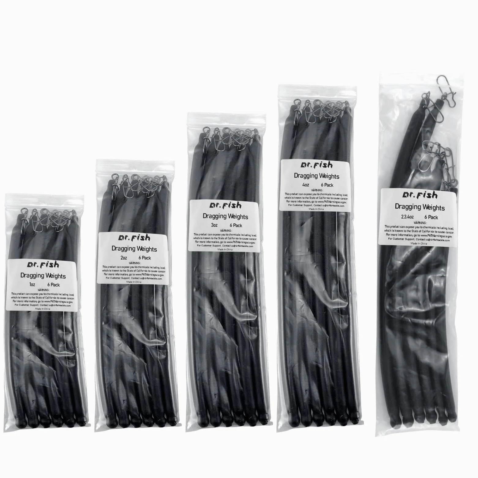 Dr.Fish Paquete de 6 pesos de arrastre para pesca de gato, arrastre a la deriva, plomos de búsqueda inferior, pesas de plomo para pesca de bagre, pesos, 2 onzas, 3 onzas, 4 onzas