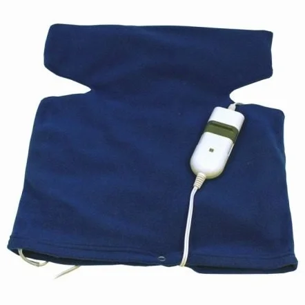 Almohadilla Electrica Tipo Chaleco Terapeutica Cuello Cervicales y Espalda 3 niveles de calor 2592c, microfibra, Azul