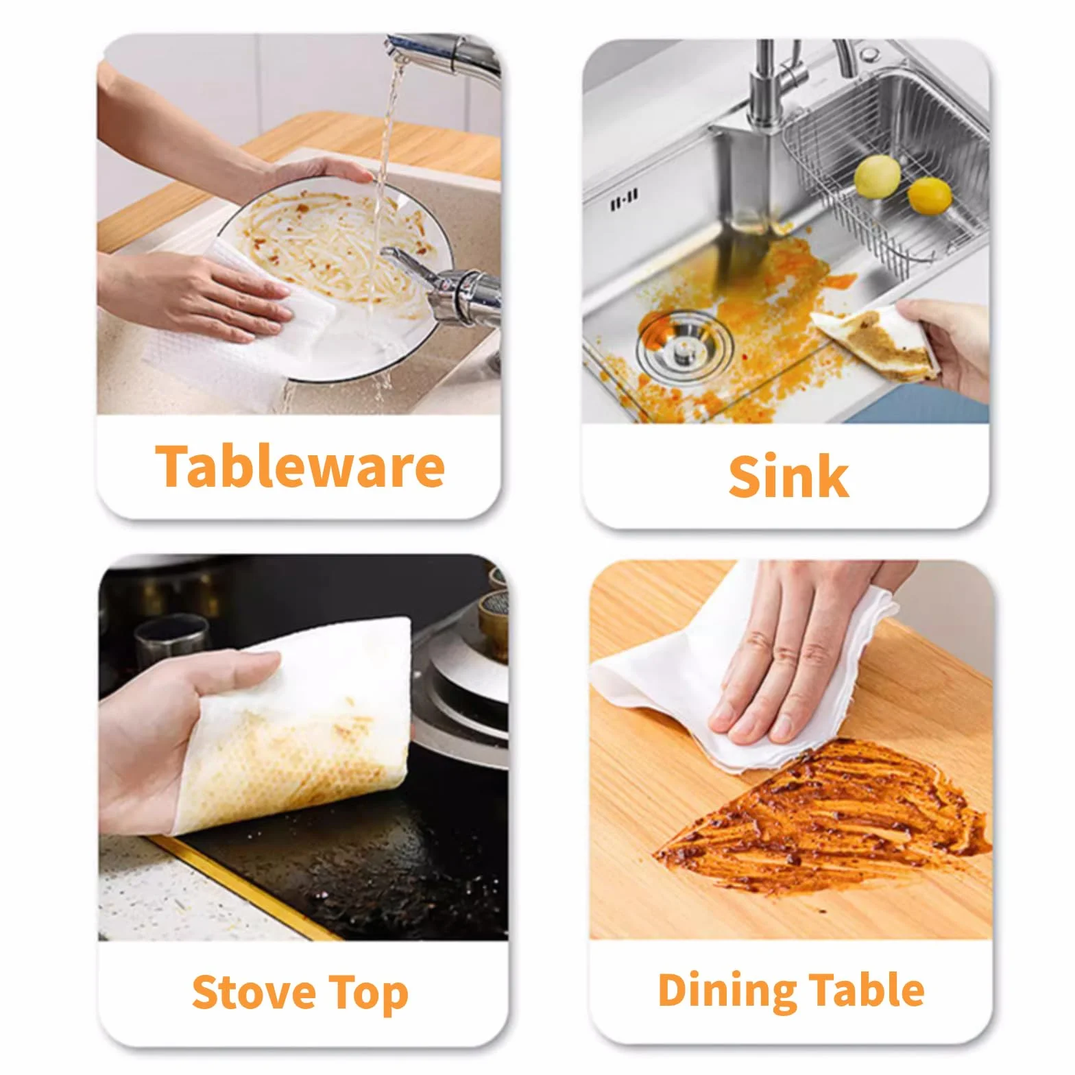 VIETDAI Toallitas Limpieza Cocina 160 Unidades Toallita Grande Gruesa Desengrasante para Estufa Horno Campana