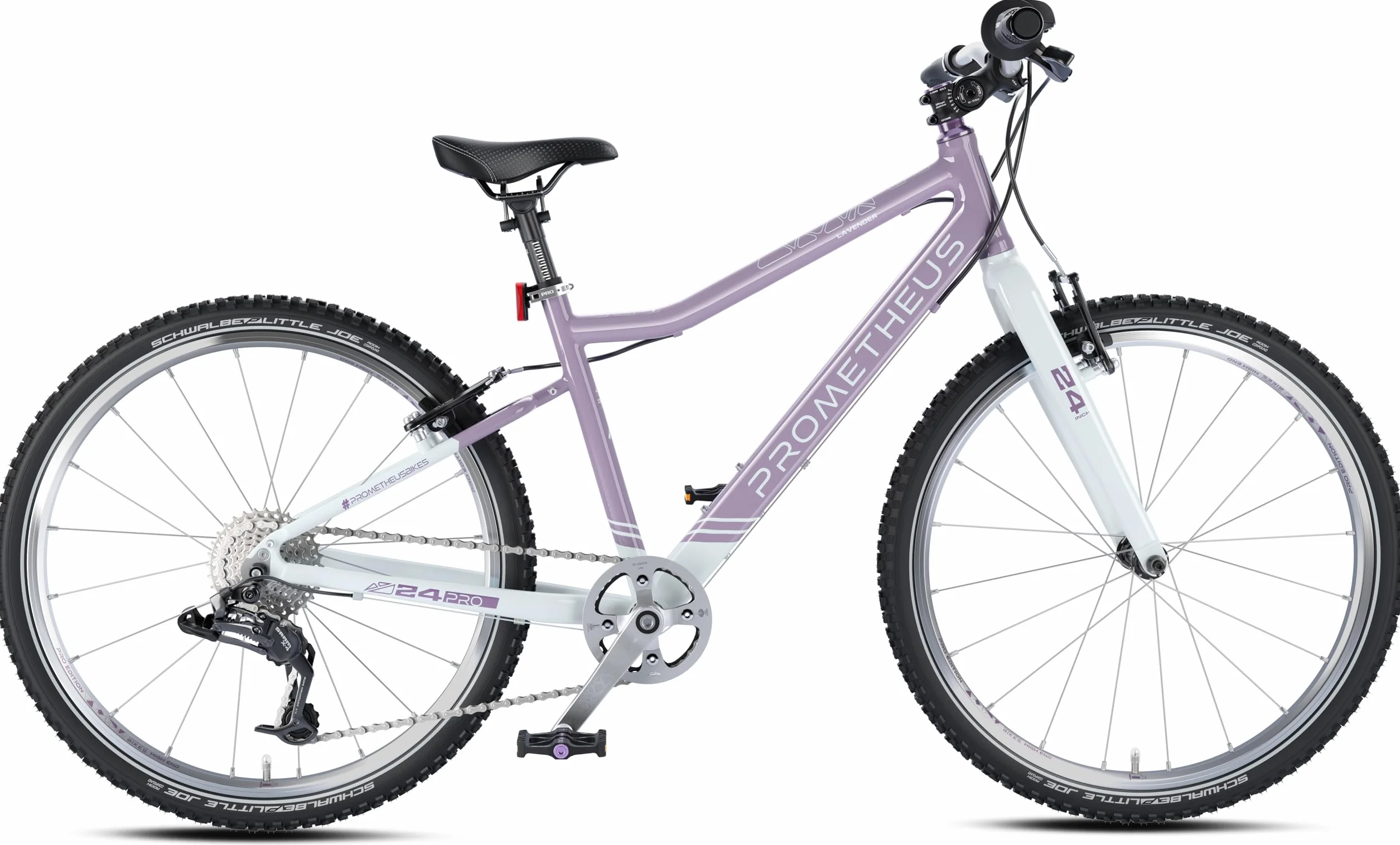 PROMETHEUS BICYCLES Bicicleta Niña 24 Pulgadas Aluminio SRAM X4 8 Velocidades Morado Blanco