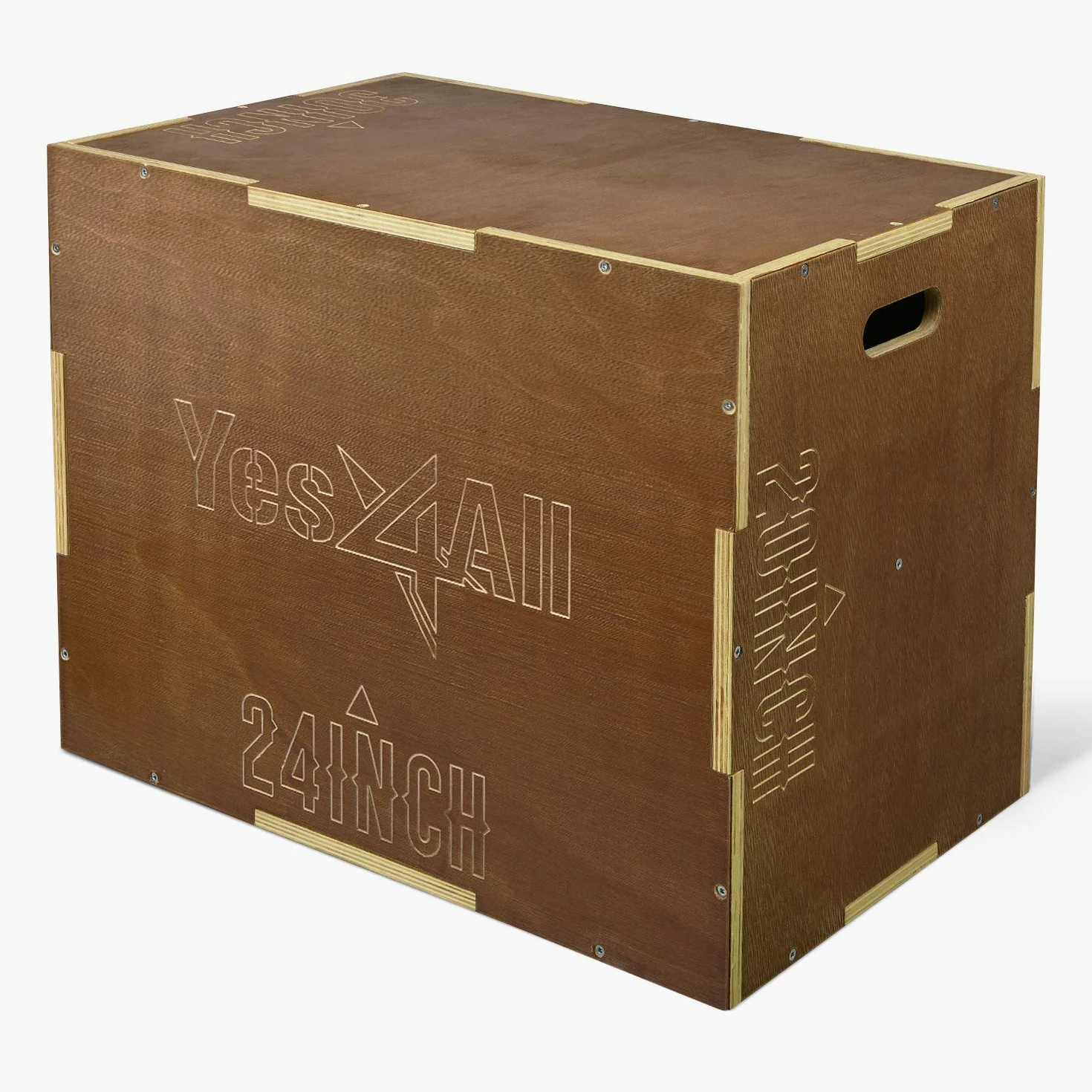 Yes4All Caja de madera Plyo – Vintage – Espresso – 30 x 24 x 20