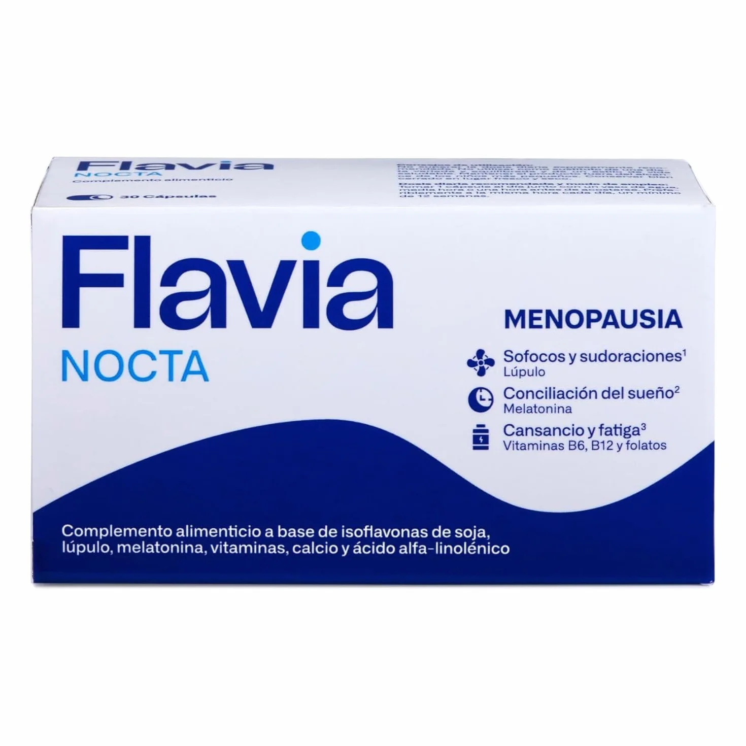 FLAVIA Nocta 30 Comprimidos Menopausia Isoflavonas Soja Melatonina Sueño