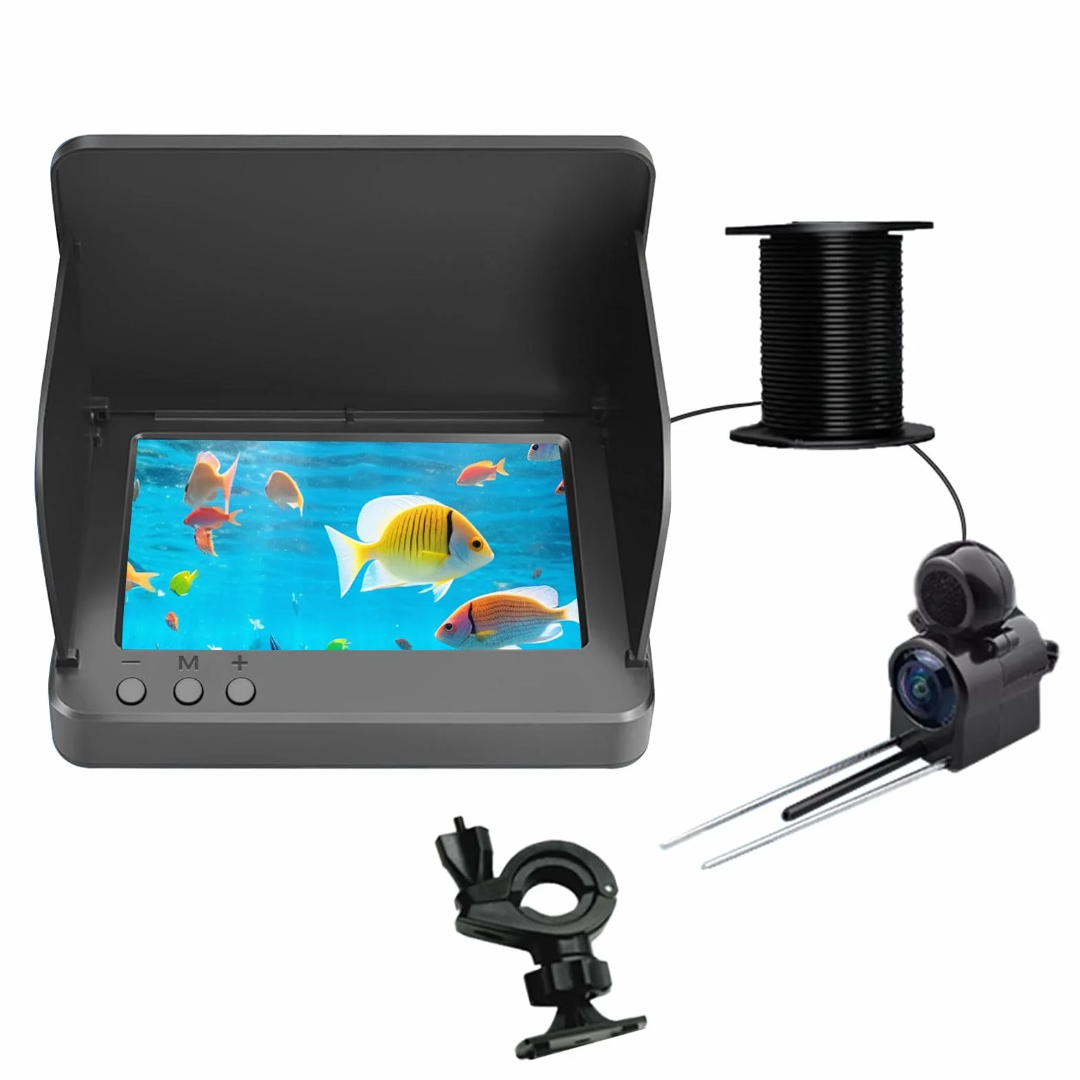 Fish Finder - Cámara de pesca submarina (5000 mAh, visión nocturna, infrarroja, IP67, impermeable, con pantalla de 10 cm, para hielo, río y barco