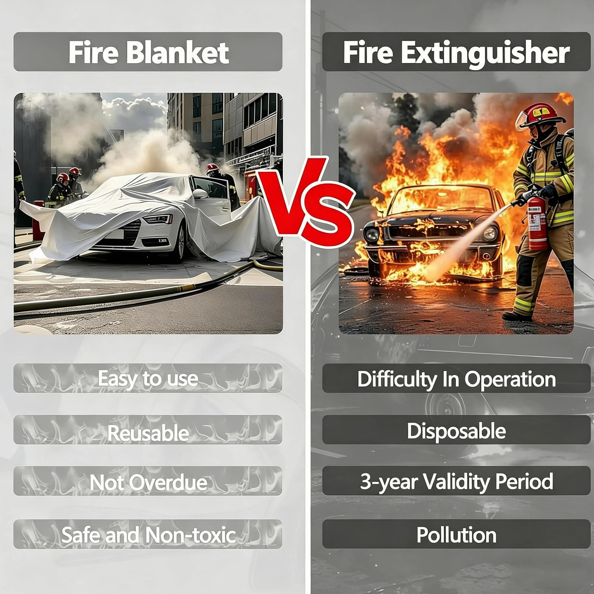 Manta grande de fibra de vidrio de silicona de doble cara para coche, manta de emergencia para extintor de incendios, reutilizable, 4 x 6 m