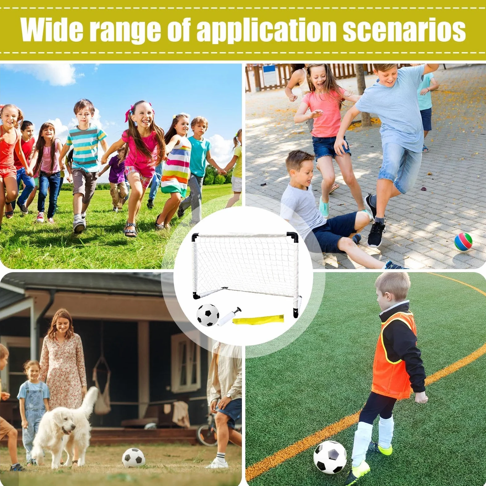 Portería de fútbol para niños, portería de fútbol juvenil con bomba de balón, bolsa de transporte, red de práctica, equipo de entrenamiento de fútbol plegable para patio, jardín, parque