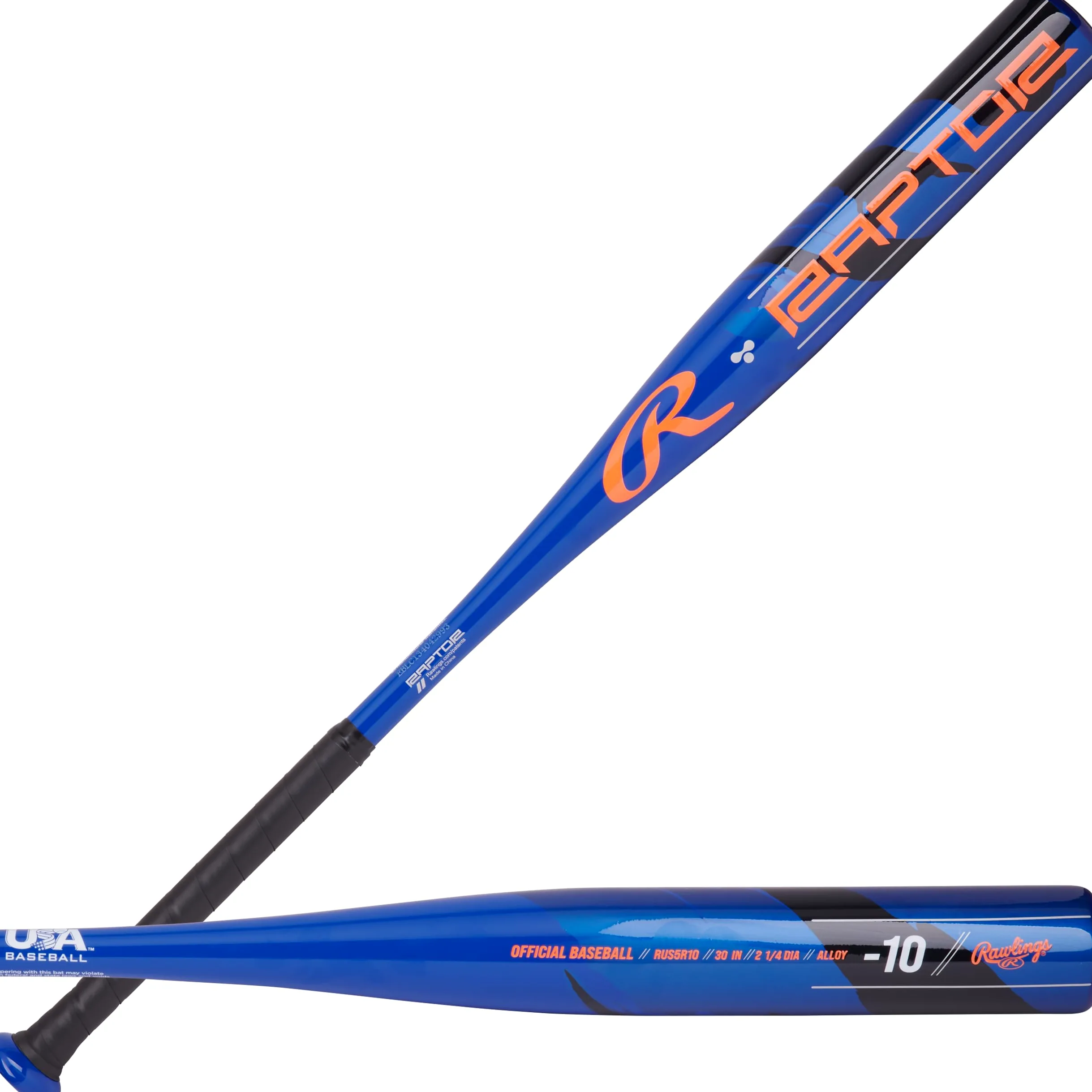 Rawlings Bate de béisbol Juvenil Raptor -10 Aluminio 2 1/4 Pulgadas