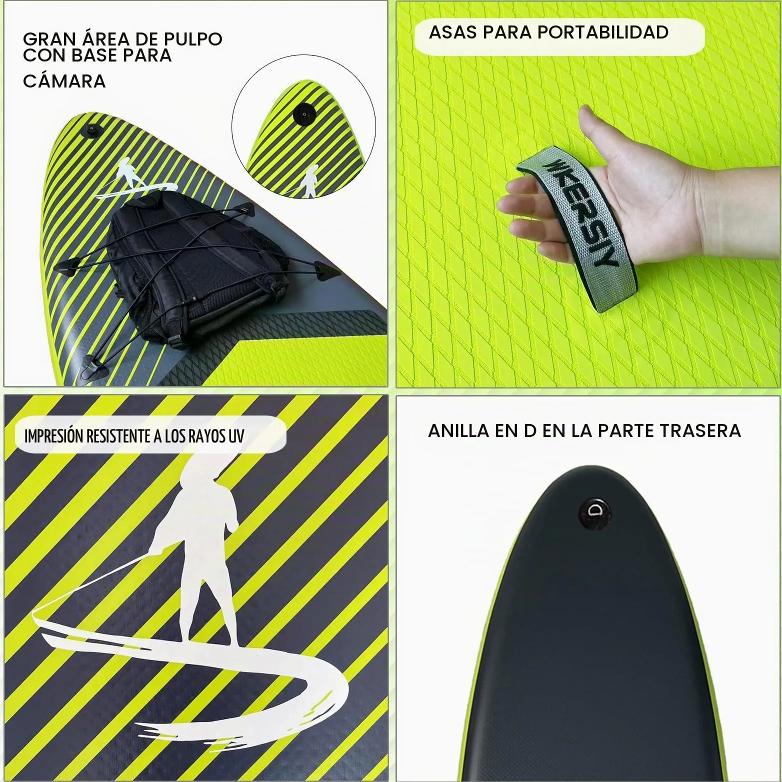 Tabla Sup Inflable 335cm Polivalente, Set Completo con Remo Ajustable, Bomba de Aire, Mochila y Accesorios, Estable Antideslizante para Deportes Acuáticos Principiantes y Profesionales