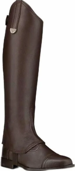 PIONEER Mini Chaps Ilizia para Equitación - Polainas de Cuero Genuino con Doble Elástico y Cremallera