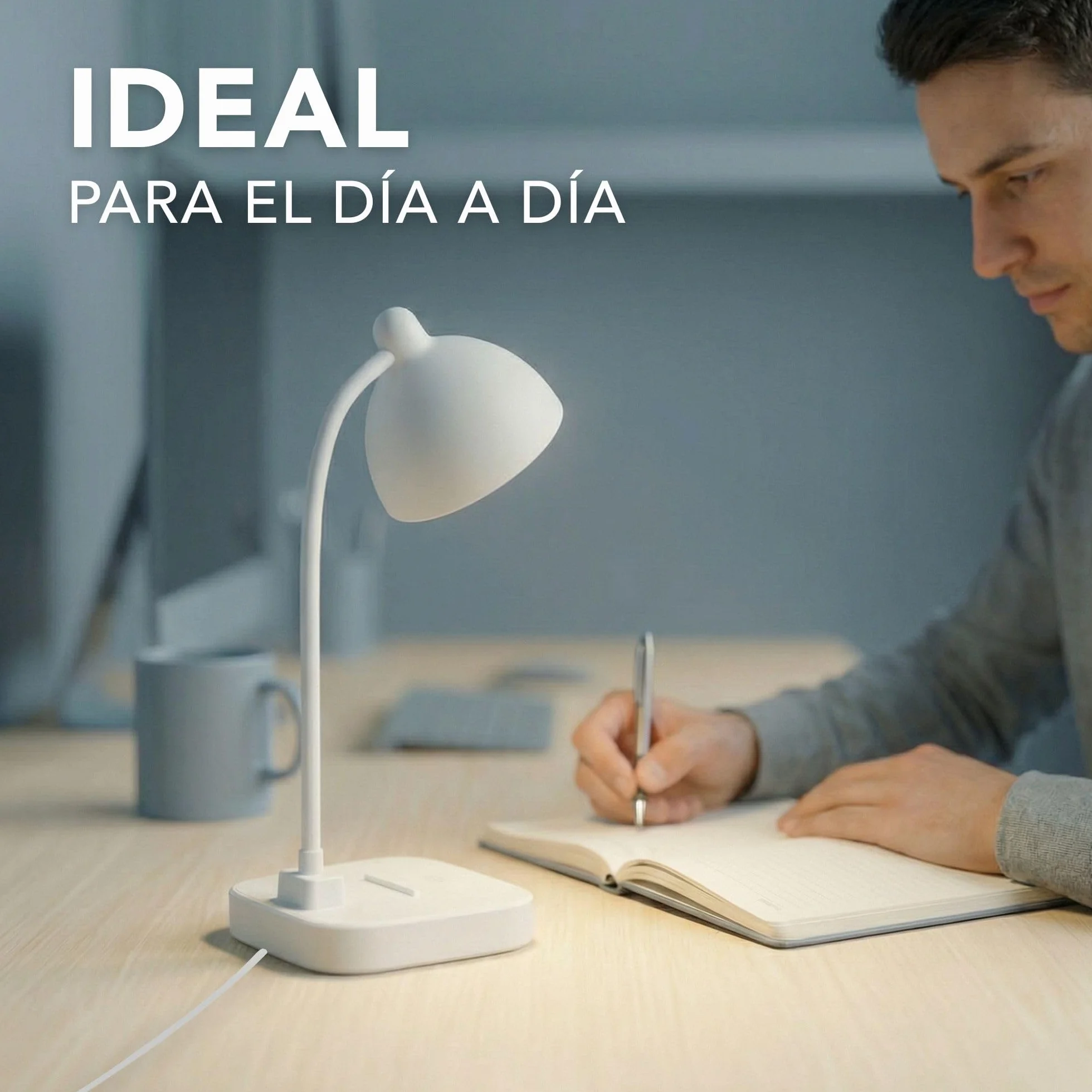 Flexo LED de Escritorio Antifatiga Ocular, Brillo Regulable, Cuello de Cisne Flexible