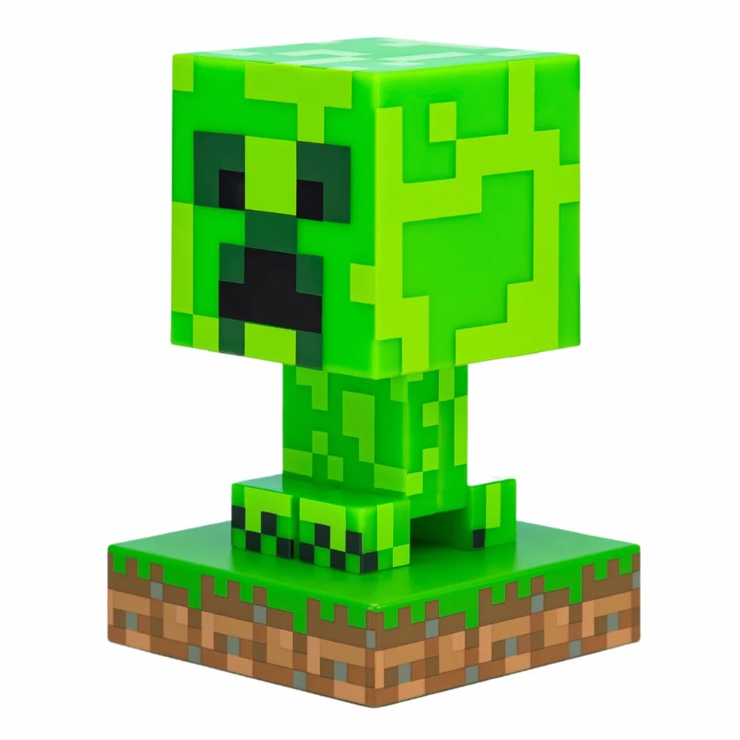Lámpara Creeper Minecraft Oficial 12 cm Luz Nocturna a Pilas Decoración Gamers
