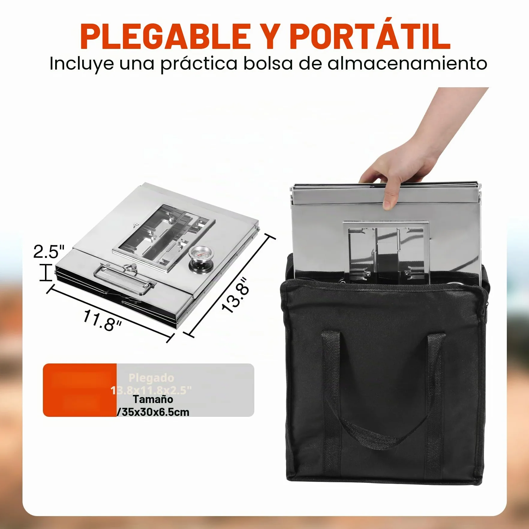 REDCAMP Horno de camping plegable de 14 pulgadas de alto con parrilla de 2 niveles, estufa de camping portátil de acero inoxidable para hornear rollos de canela, panes y magdalenas con fuego de leña