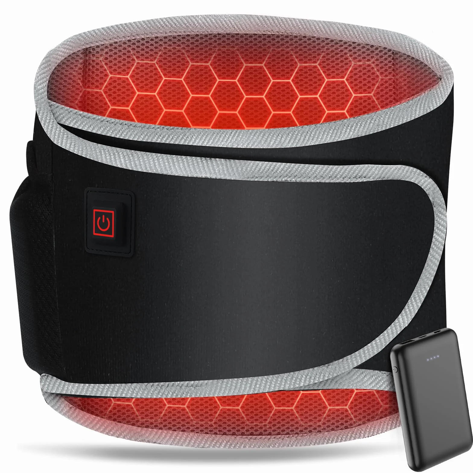 Manta Electrica Lumbar, Almohadilla Eléctrica con Batería de 5000mAh & 3 Niveles de Temperatura, Esterilla Eérmica Electrica con Apagado Automático para Espalda, Cuello, Hombros y Vientre